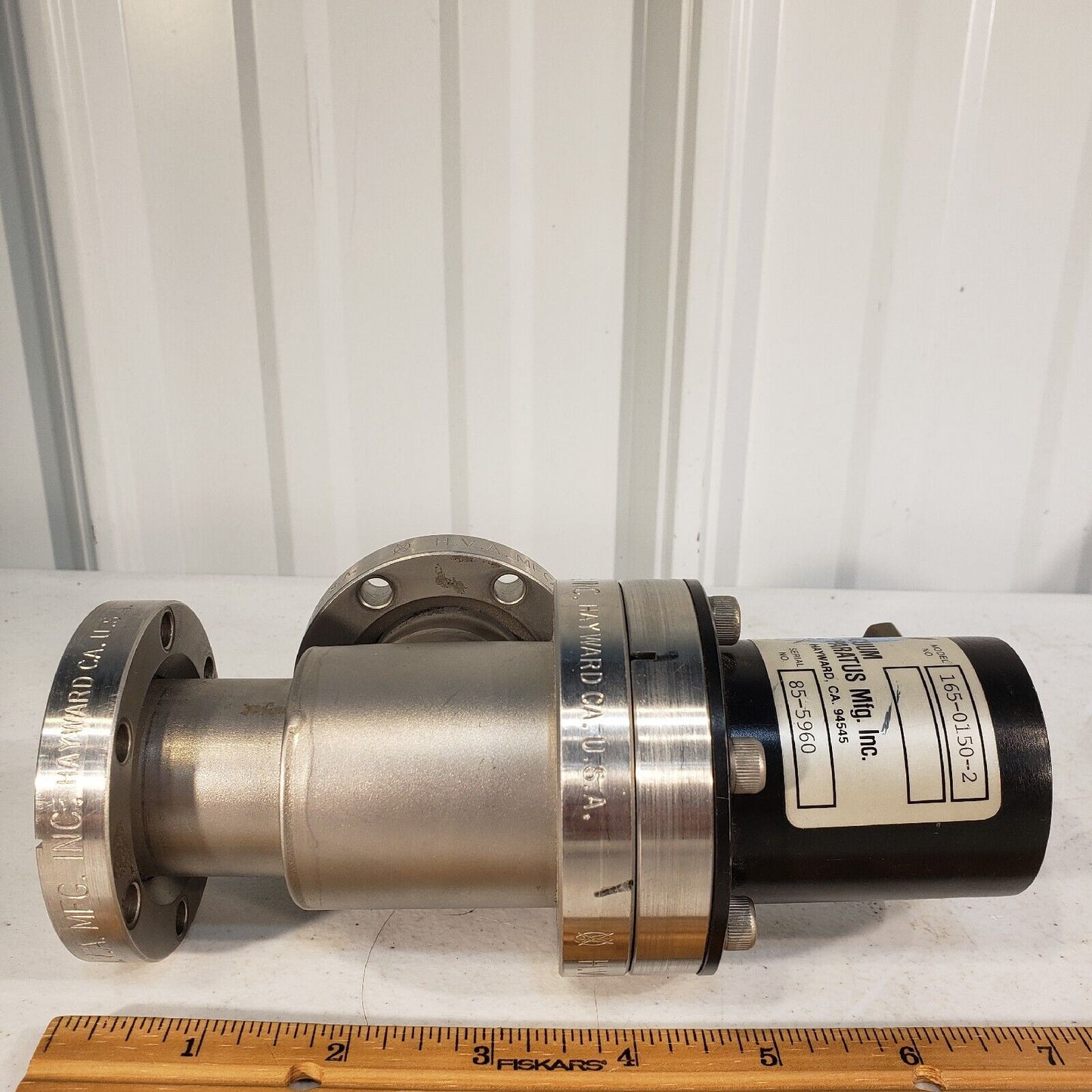 High Vacuum Apparatus HVA 165-0150-2 Pneumatic Right Angle Valve Conflat Flange