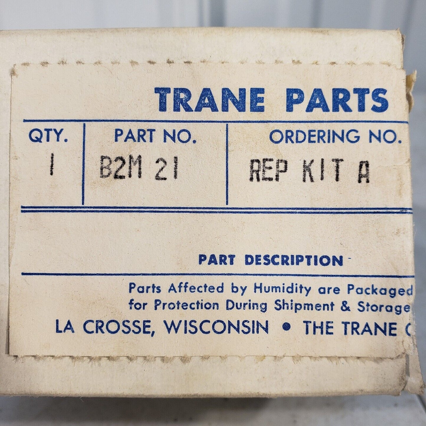 Trane B2M 21 B-2 Med. Press. Trap Repair Kit A Bellows Kit
