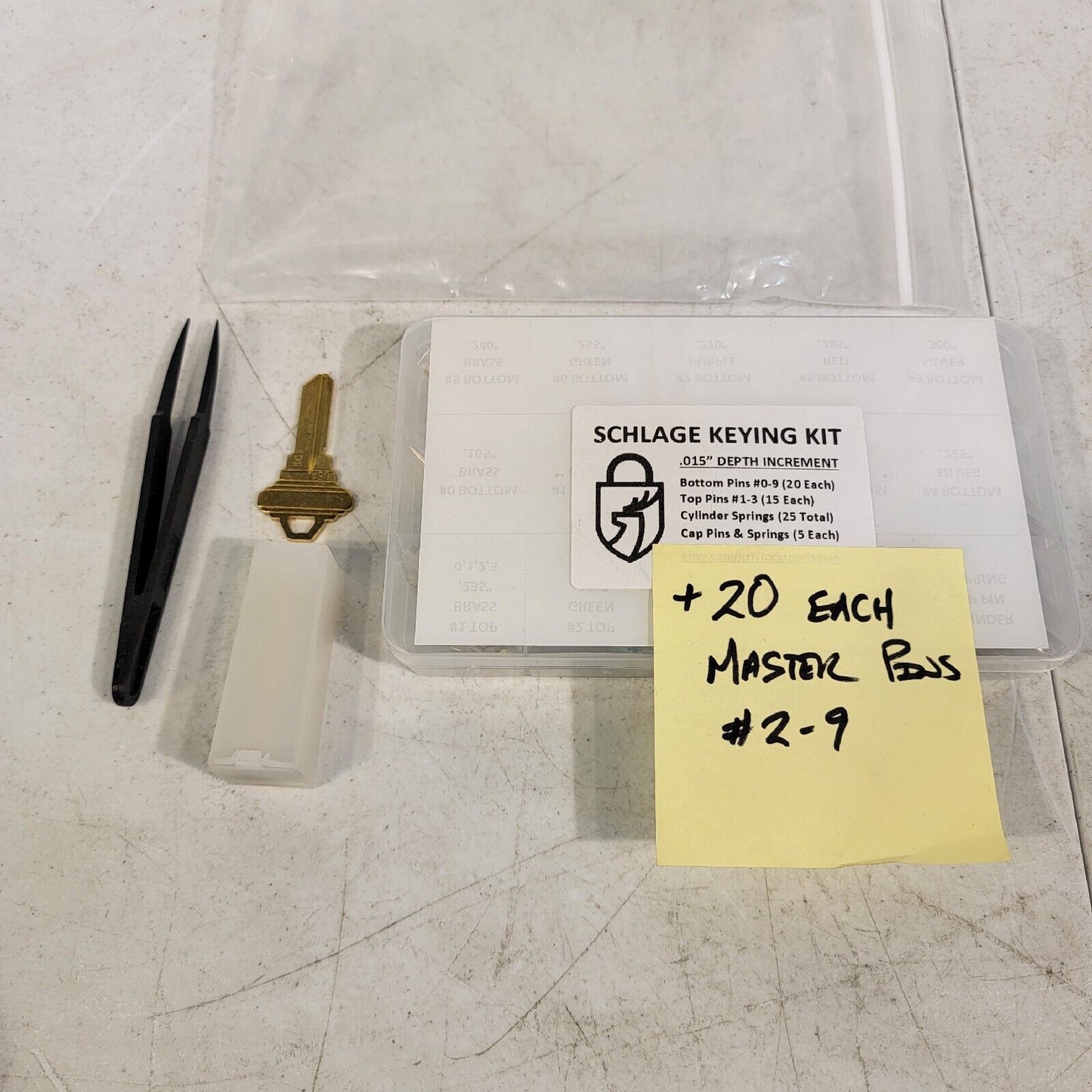 Kit for SCHLAGE with Top/Bottom/Master Pins, Springs, Tools Landlord Re-Key Kit