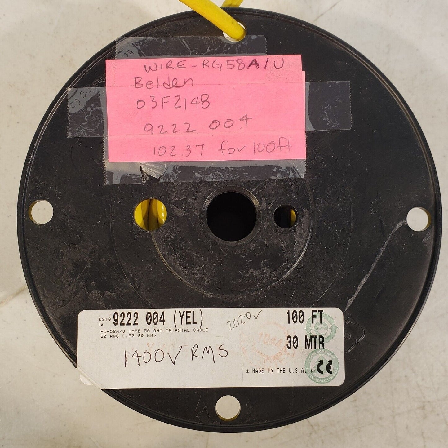 Belden 03F2148 50 Ohm Triaxial Cable RG58A/U 9222 004100 - Price Per Foot
