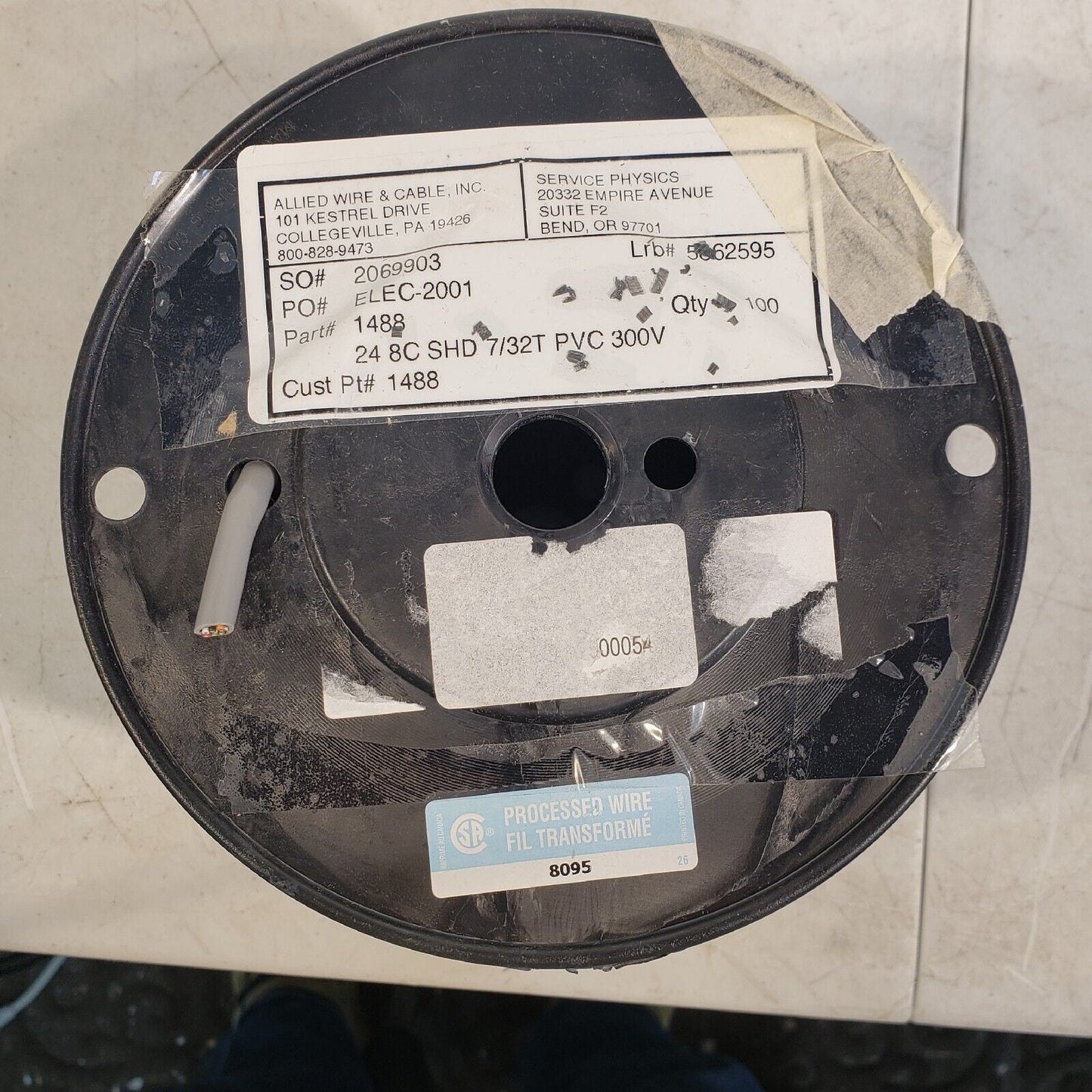 Allied Wire AWC 1488 8-Conductor Stranded Wire 24 AWG 300V Price Per Foot