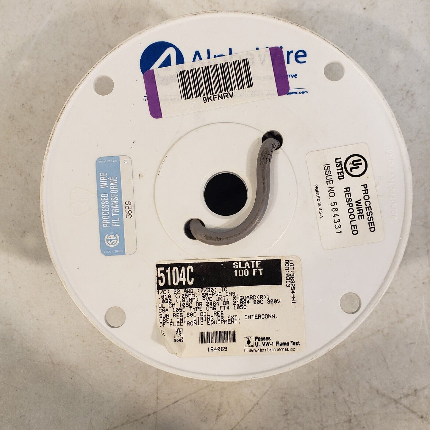 Alpha Wire 5104C SL005 4-Conductor Copper Wire 22 AWG - Price Per Foot