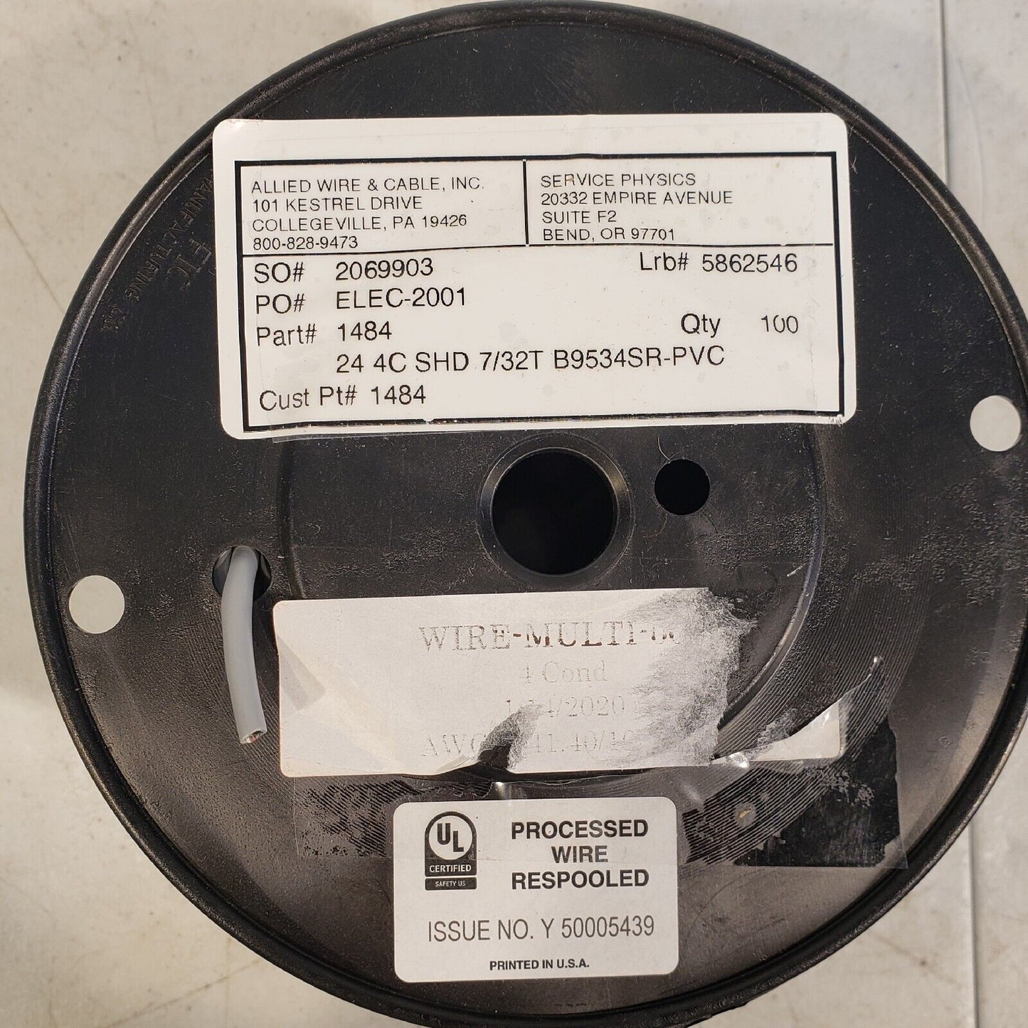 AWC 1484 4-Conductor Stranded Copper Wire 24 AWG 300 V Price Per Foot