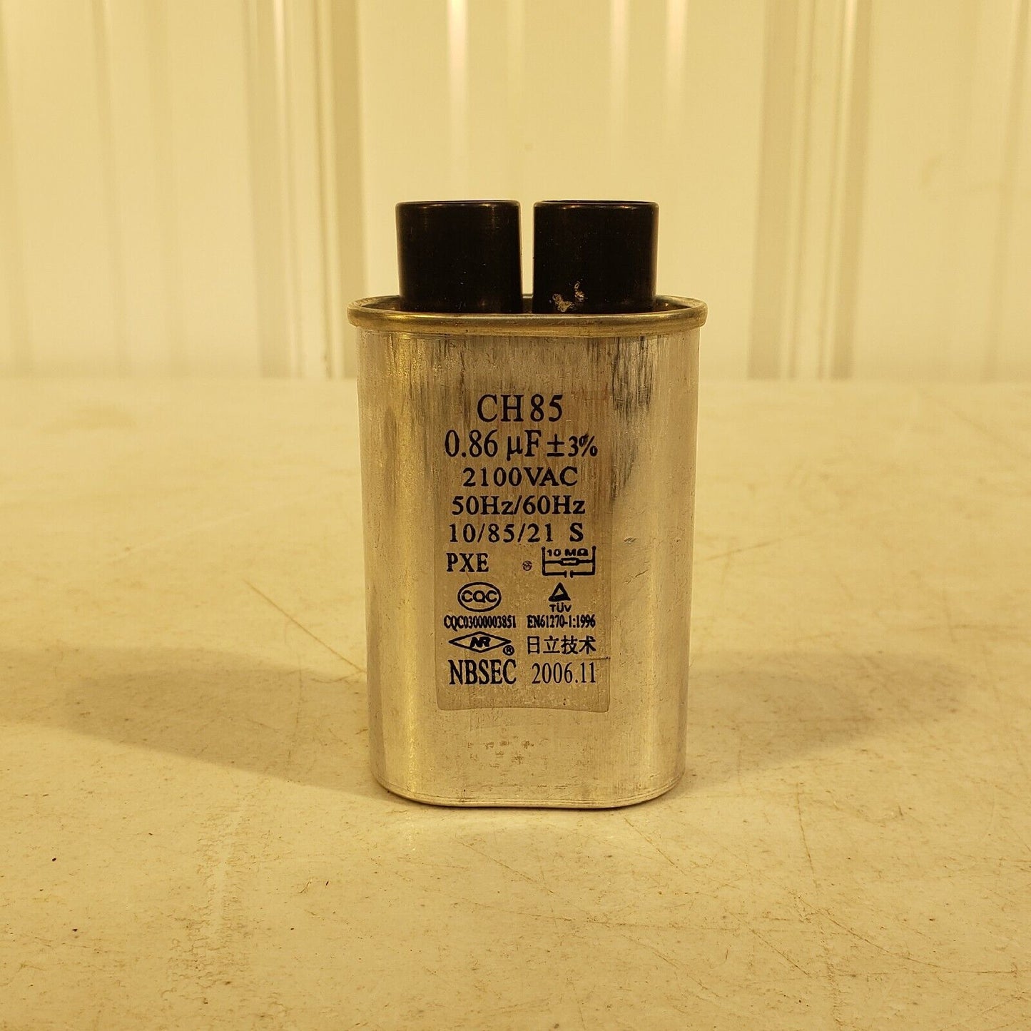 NBSEC CH85 0.86uF Capacitor 2100 VAC 50Hz/60Hz 10 MOhms CQC03000003851