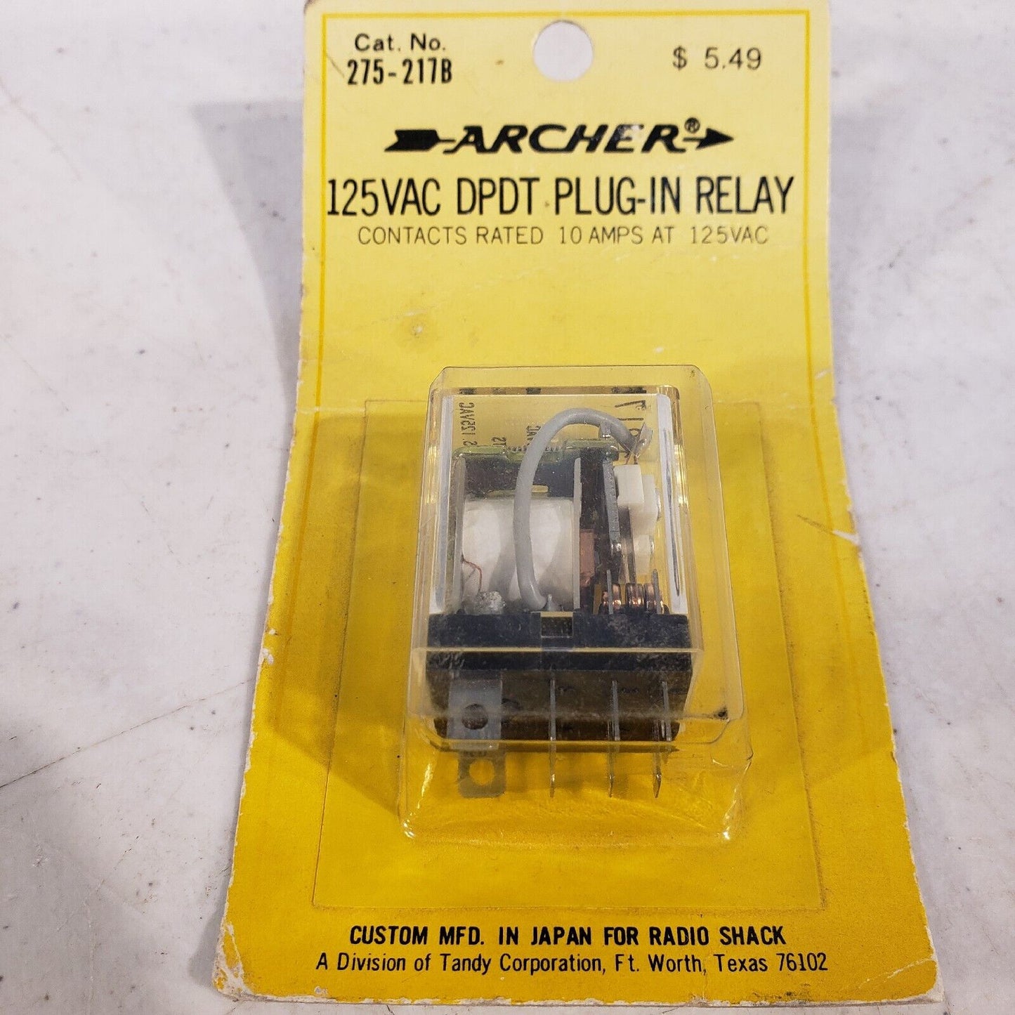 Archer 275-217B 125VAC DPDT Plug-in Relay, 10 A