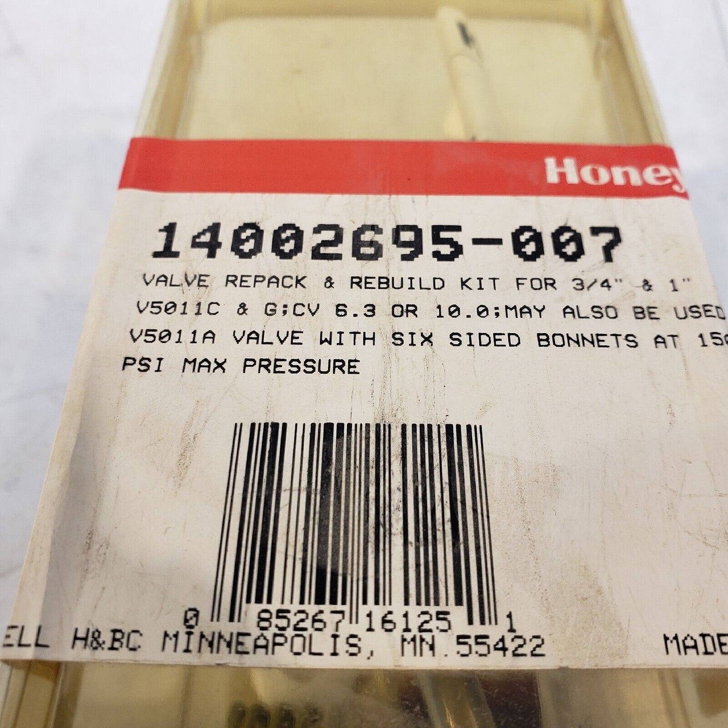 Honeywell Repack/Rebuild Kit For 3/4" & 1" V5011C & G Valves 14002695-007