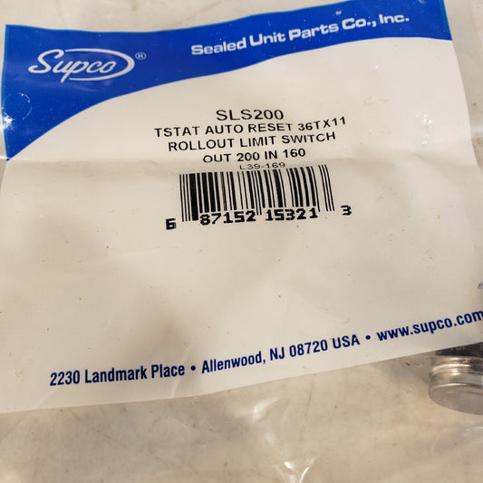 Supco SLS200 TSTAT Auto Reset 36TX11 Out 200 In 160
