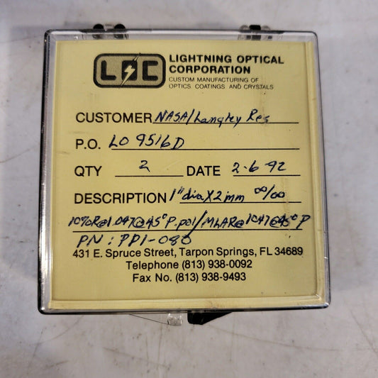 2x 1" Circular Laser Beam Splitters P= 10% @ 1047nm