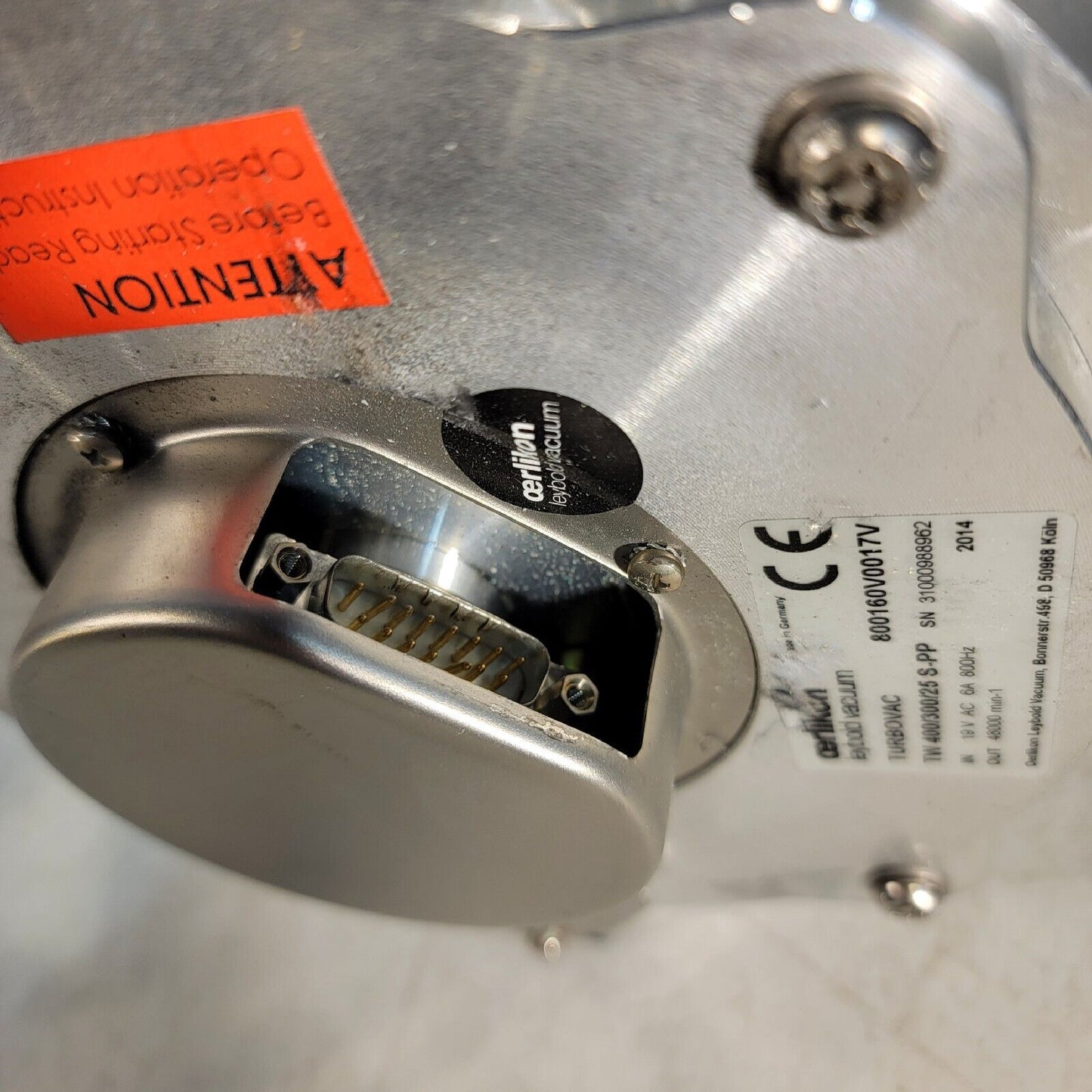 Oerlikon Leybold Turbovac TW 400/300/25S-PP Cartridge Pump Vacuum Pump 800160V00