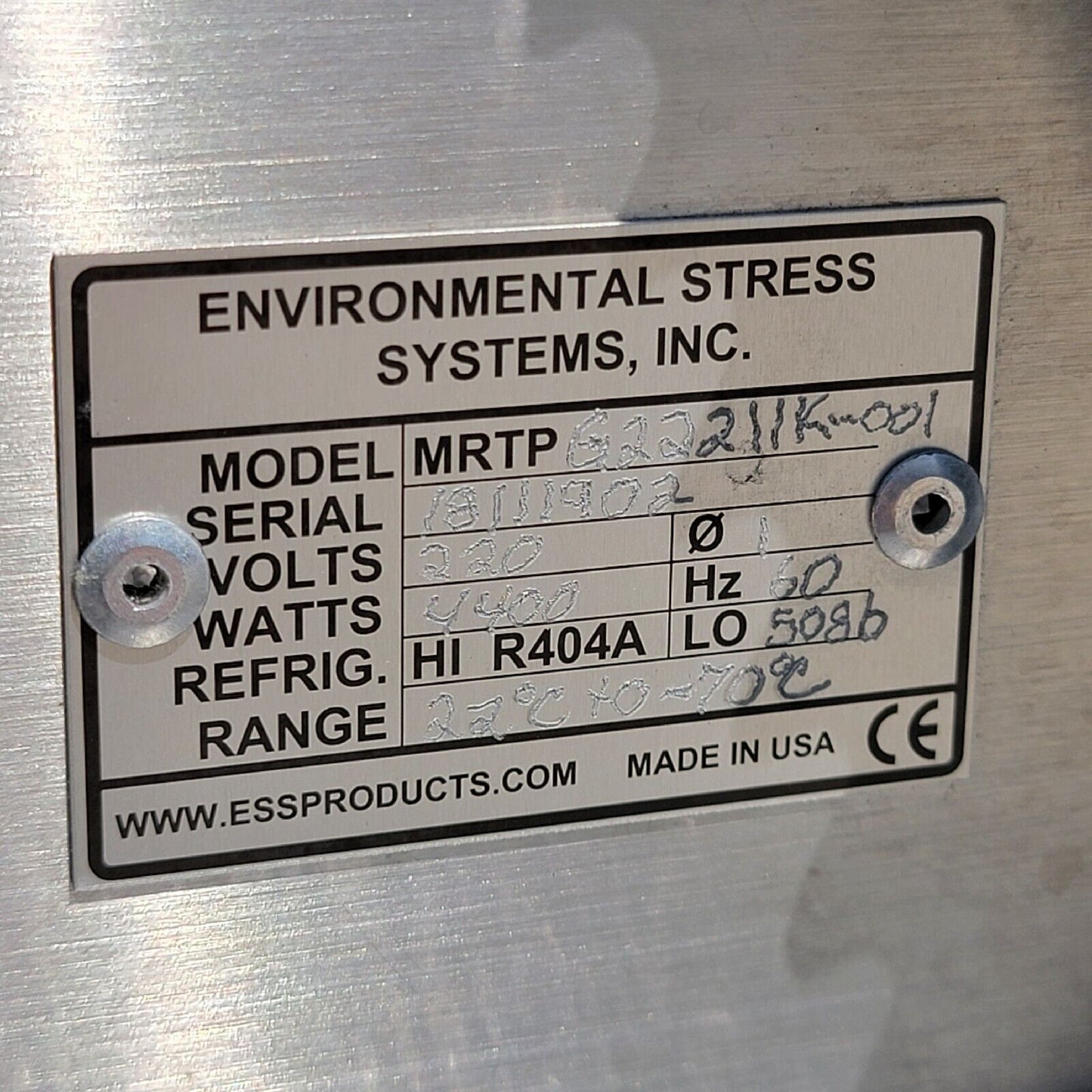 Environmental Stress ESS MRTP Cold Plate -70°C Dual Stage Thermal Platform