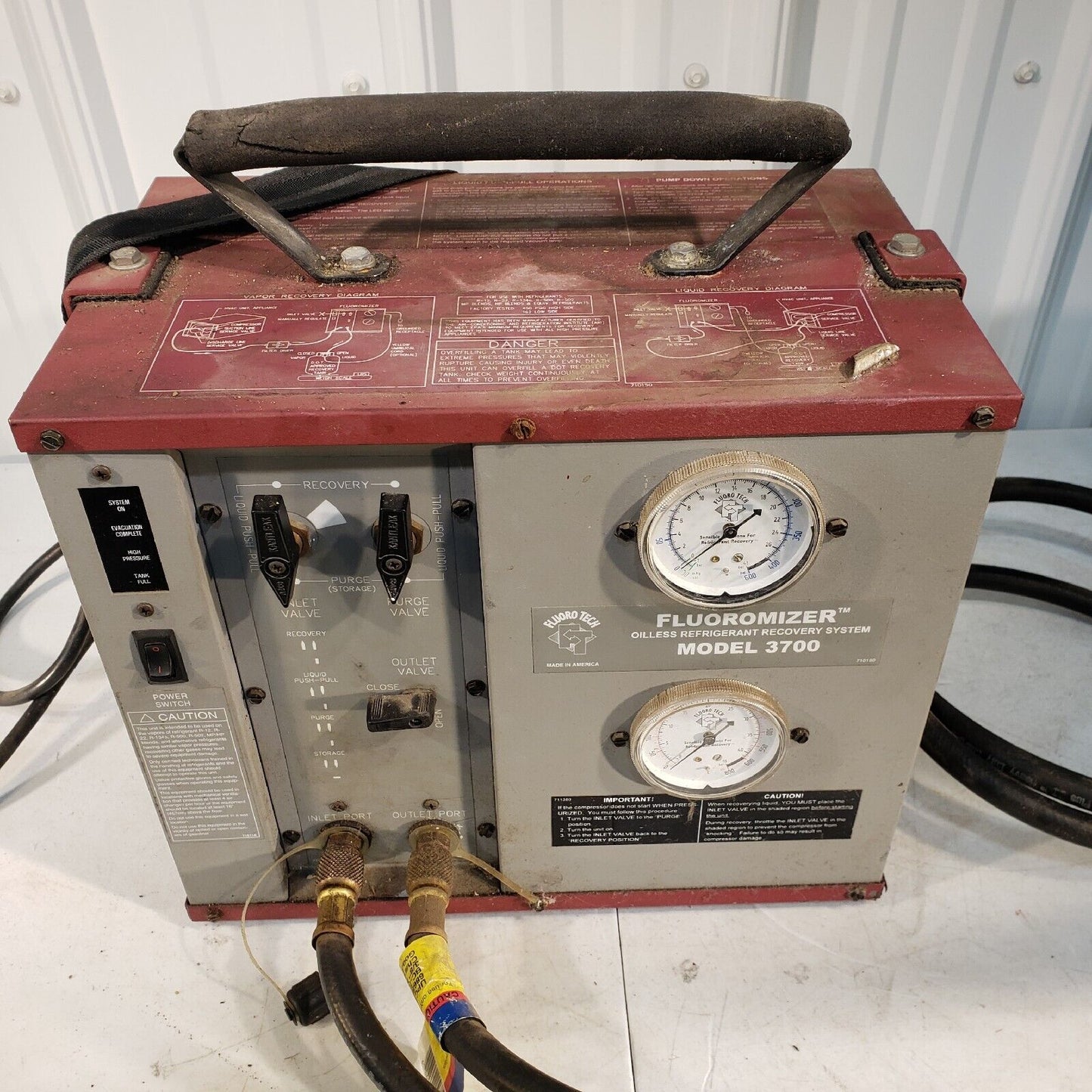 Fluoro Tech Fluoromizer Model 3700 Oilless Refrigerant Recovery System