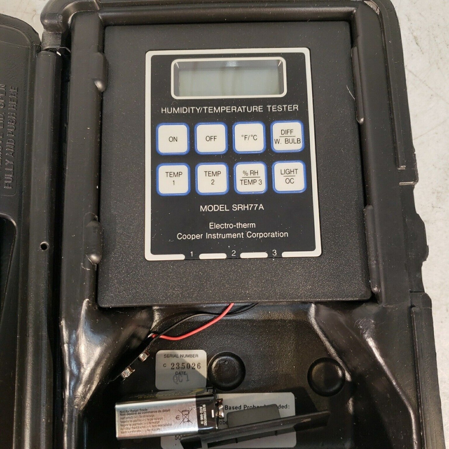 Cooper Instrument Electro-therm SRH77A Digital Instrument Temperature/Humidity