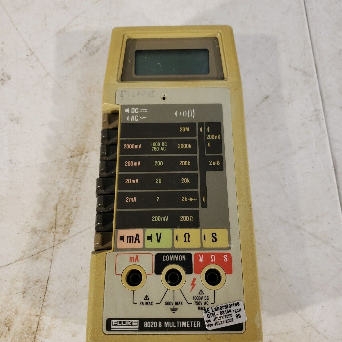 Vintage Fluke 8020B Handheld Digital Multimeter with Case Tested Powers On