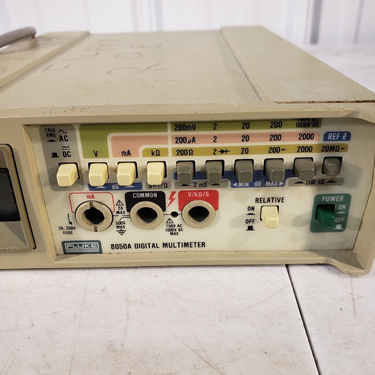 Fluke 8050A Digital Multimeter Power Switch Broken