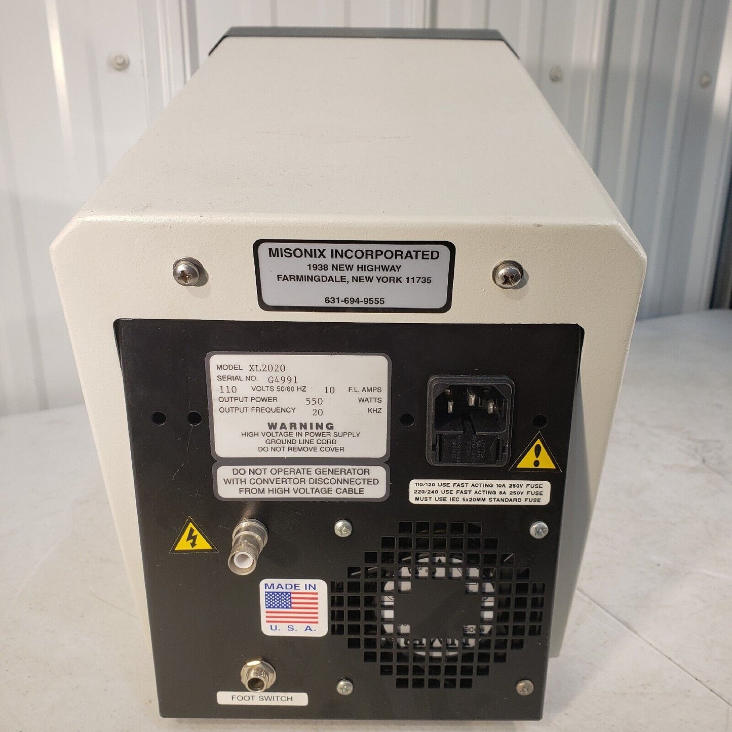 Misonix Sonicator XL2020 Ultrasonic Liquid Processor Controller