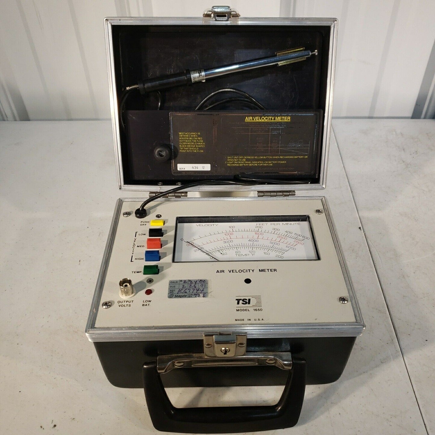 TSI Model 1650 Air Velocity Meter w/Probe