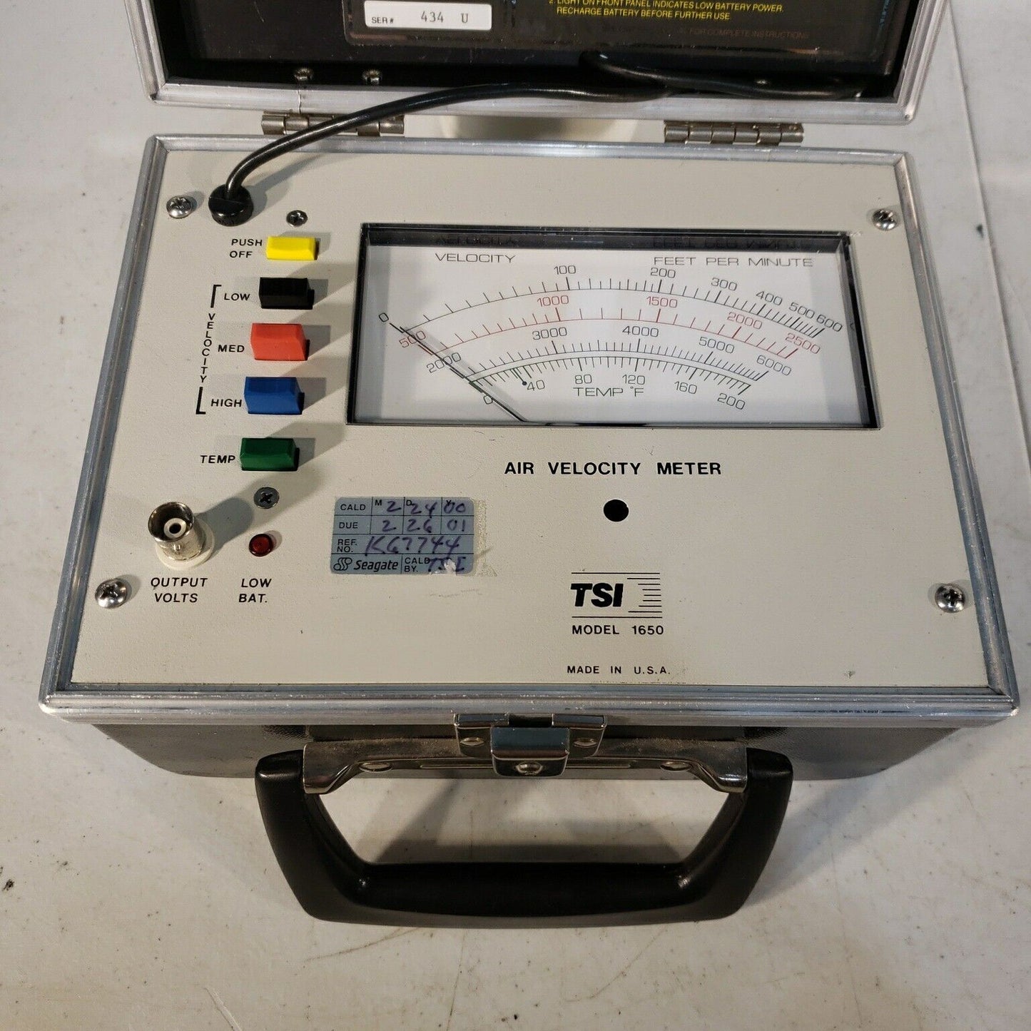 TSI Model 1650 Air Velocity Meter w/Probe
