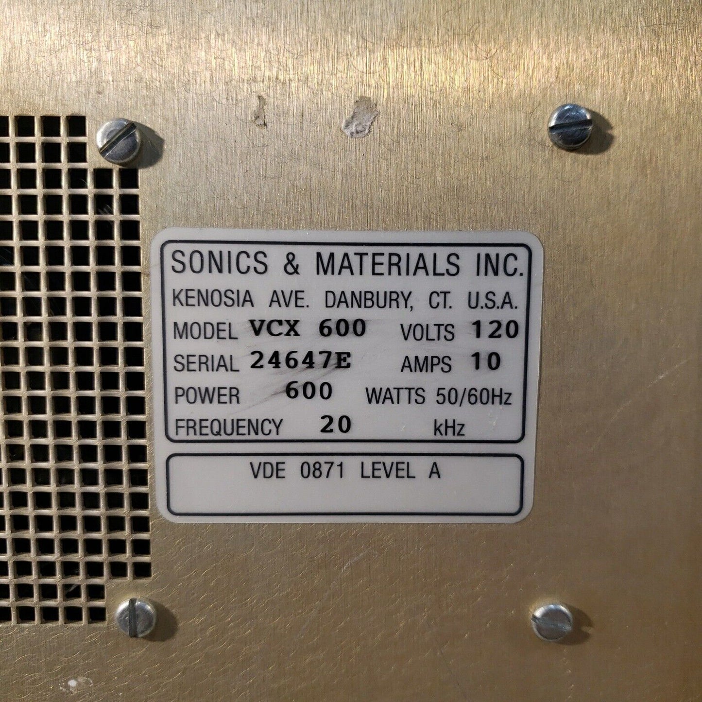 Sonics & Materials Vibra Cell VCX 600 Ultrasonic Probe Controller