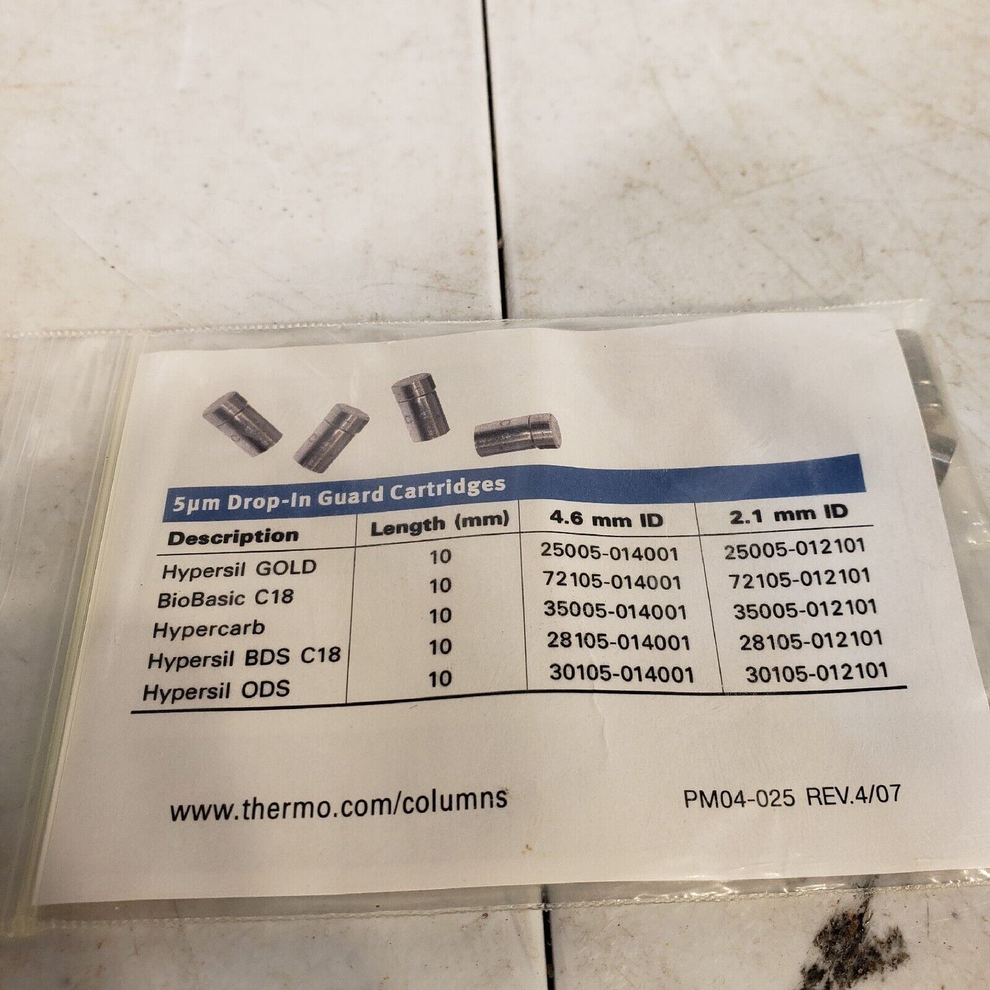 Thermo Fisher Betabasic CN 5UM 10x2.1mm Drop-in Guards 4 Pack HPLC