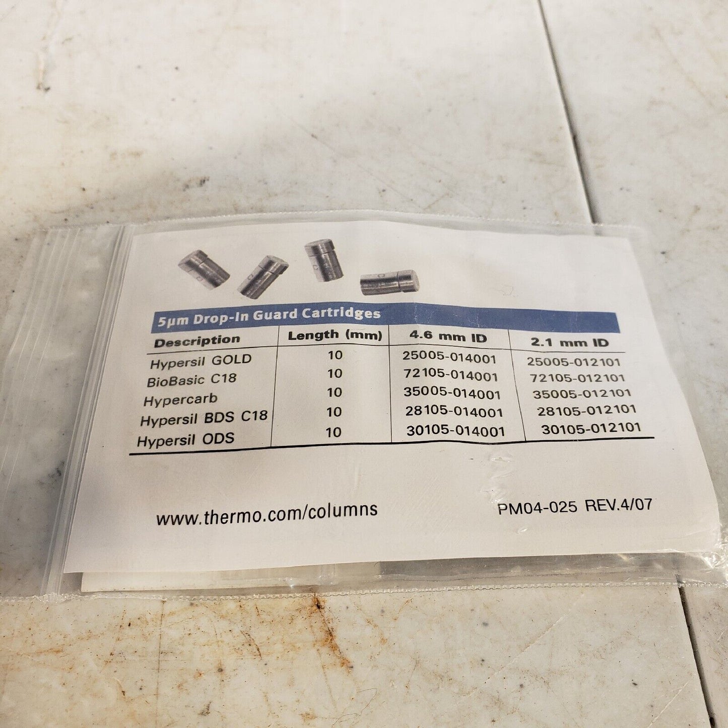 Thermo Fisher ODS Hypersil 5UM 10x2.1mm Drop-in Guard 4 Pack HPLC