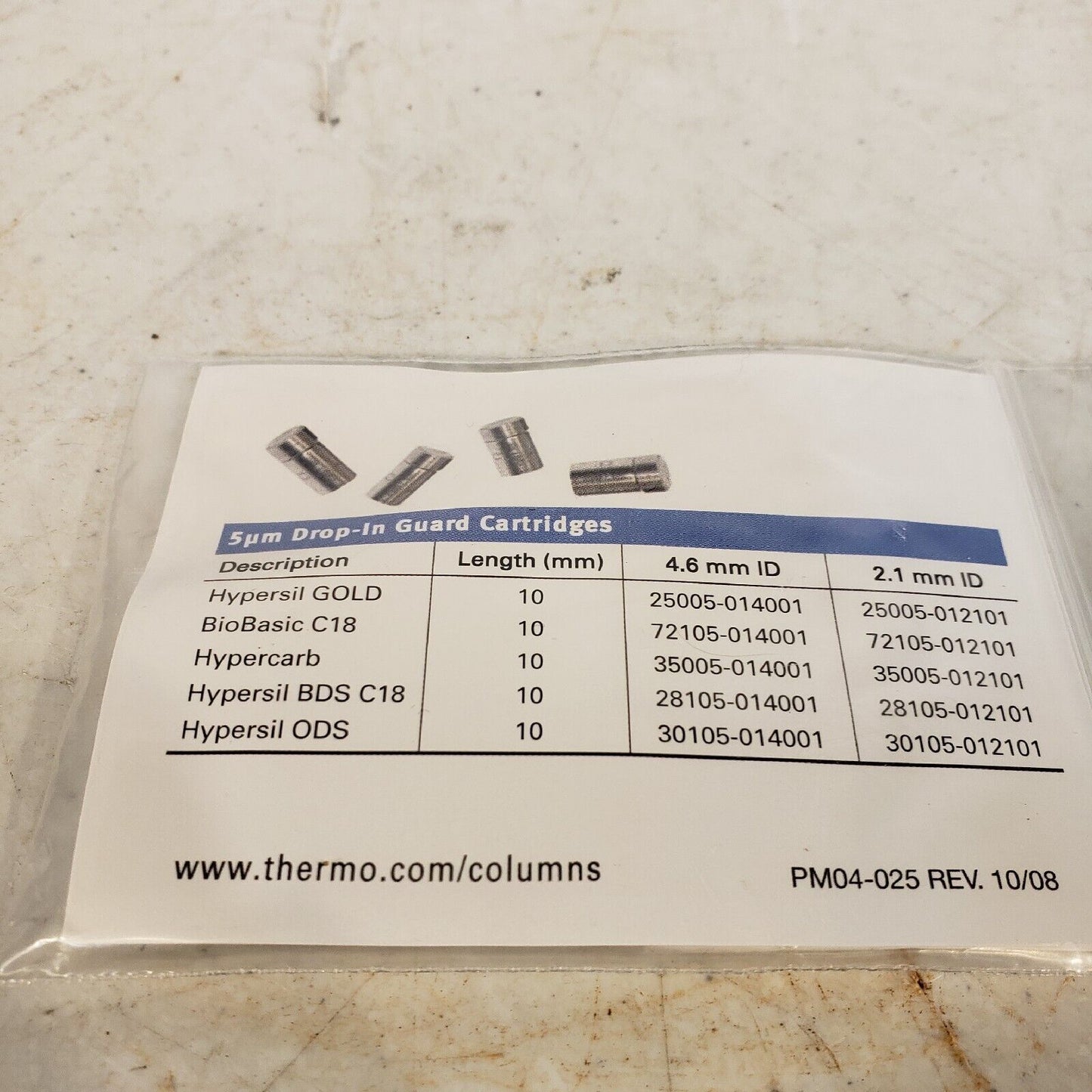 Thermo Fisher Syncronis HILIC 10x2.1mm 5UM Drop-in Guards 4 Pack HPLC