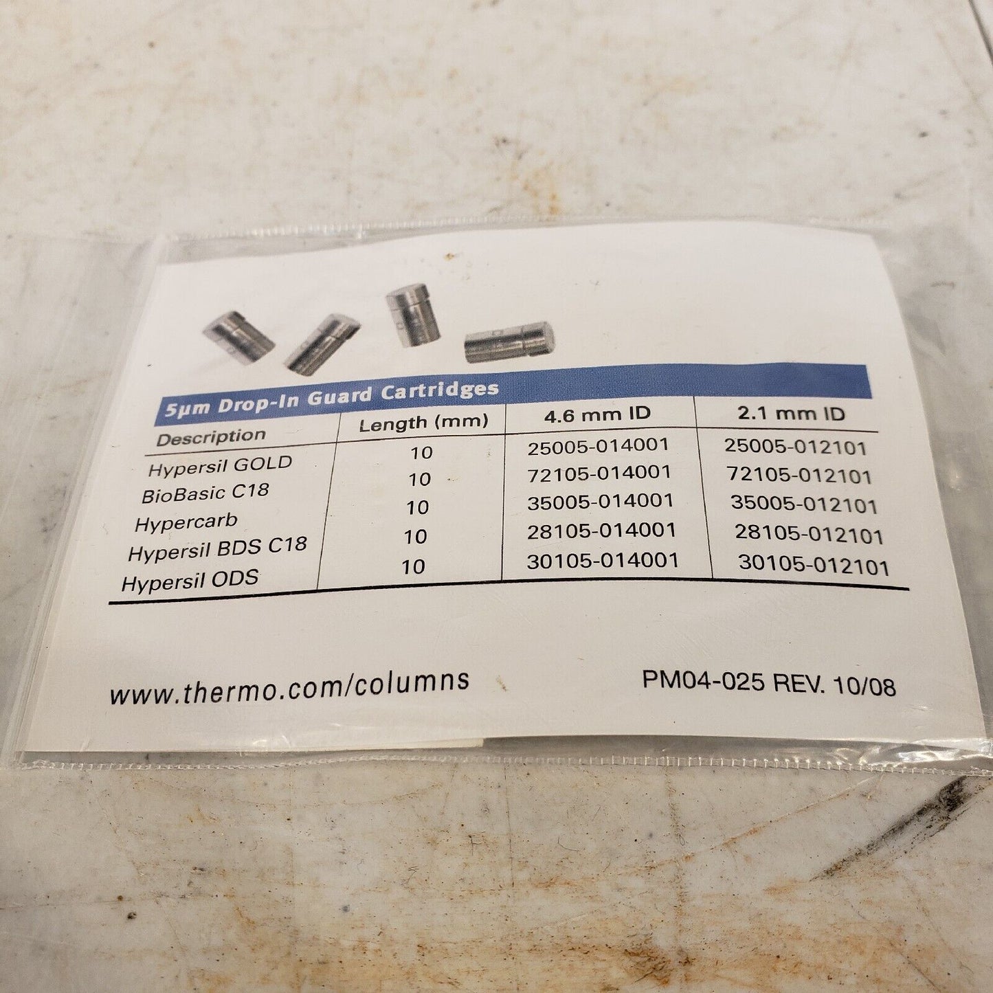 Thermo Fisher Hypersil Gold AQ 5UM 10x2.1mm Drop-in Guards 4 Pack HPLC