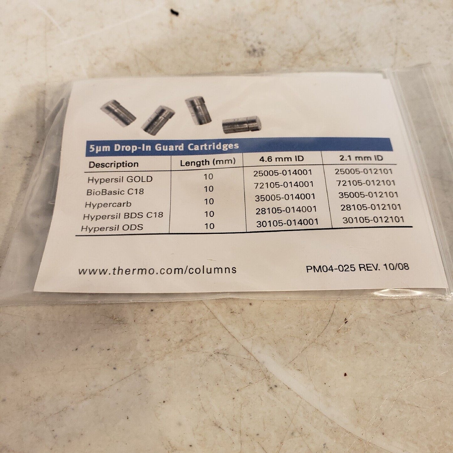 Thermo Fisher Syncronis HILIC 10x4.0mm 5UM Drop-in Guards 4 Pack HPLC