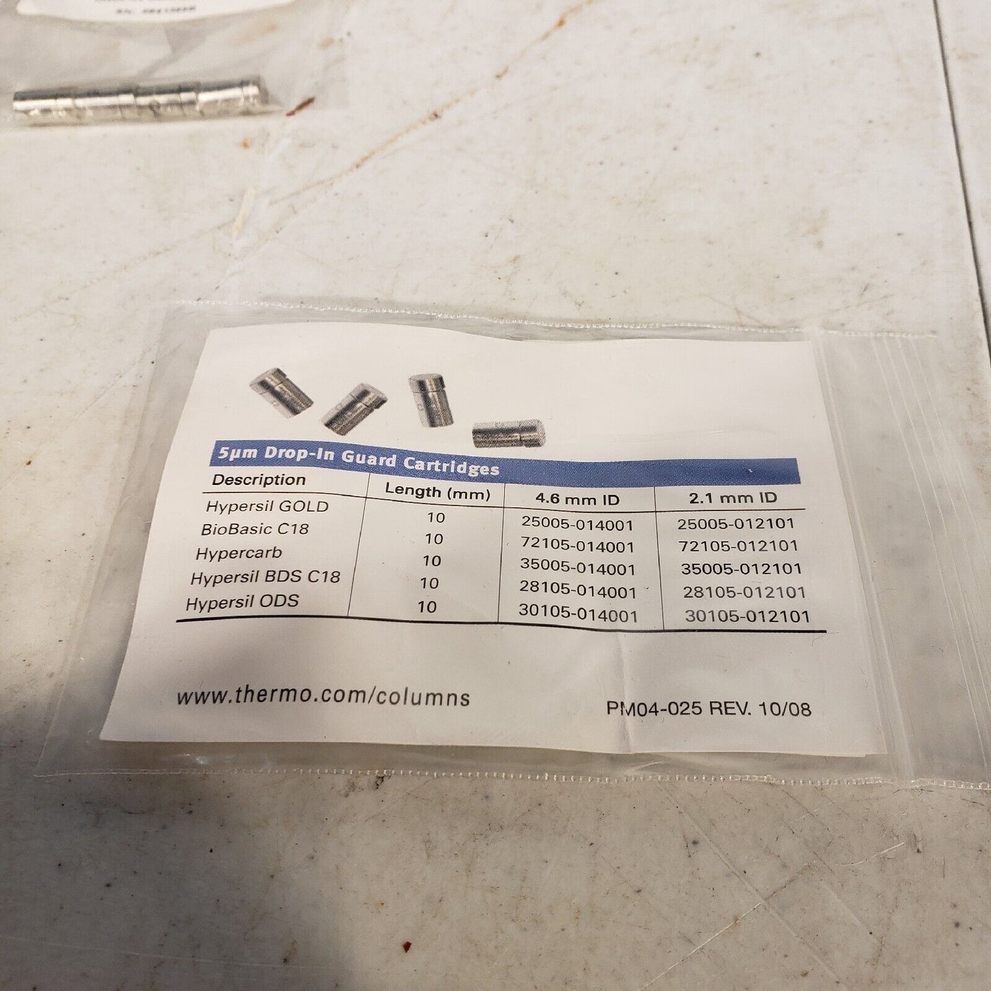 Thermo Fisher Hypersil Gold 5UM 10x4.0mm Drop-in Guards 4 Pack HPLC