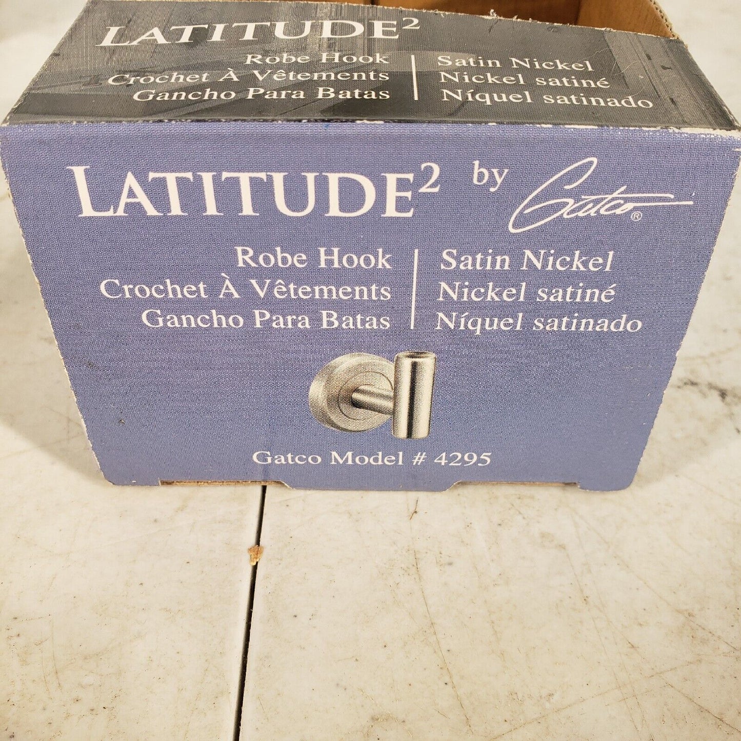 Gatco Latitude 2 Single Robe Hook 4295 Satin Nickel NIB
