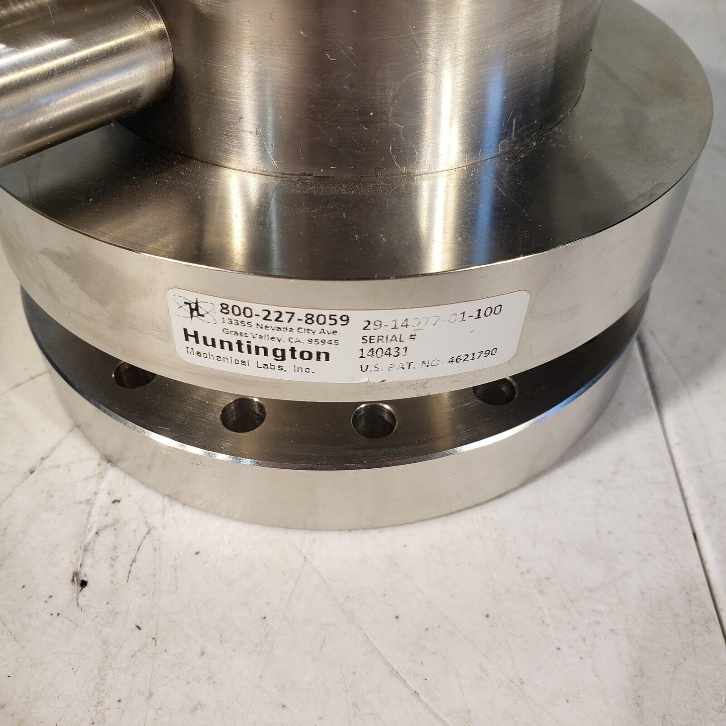 Huntington 29-14077-01-100 Butterfly Valve 6" Conflat Flange w/ KF40 Side Port