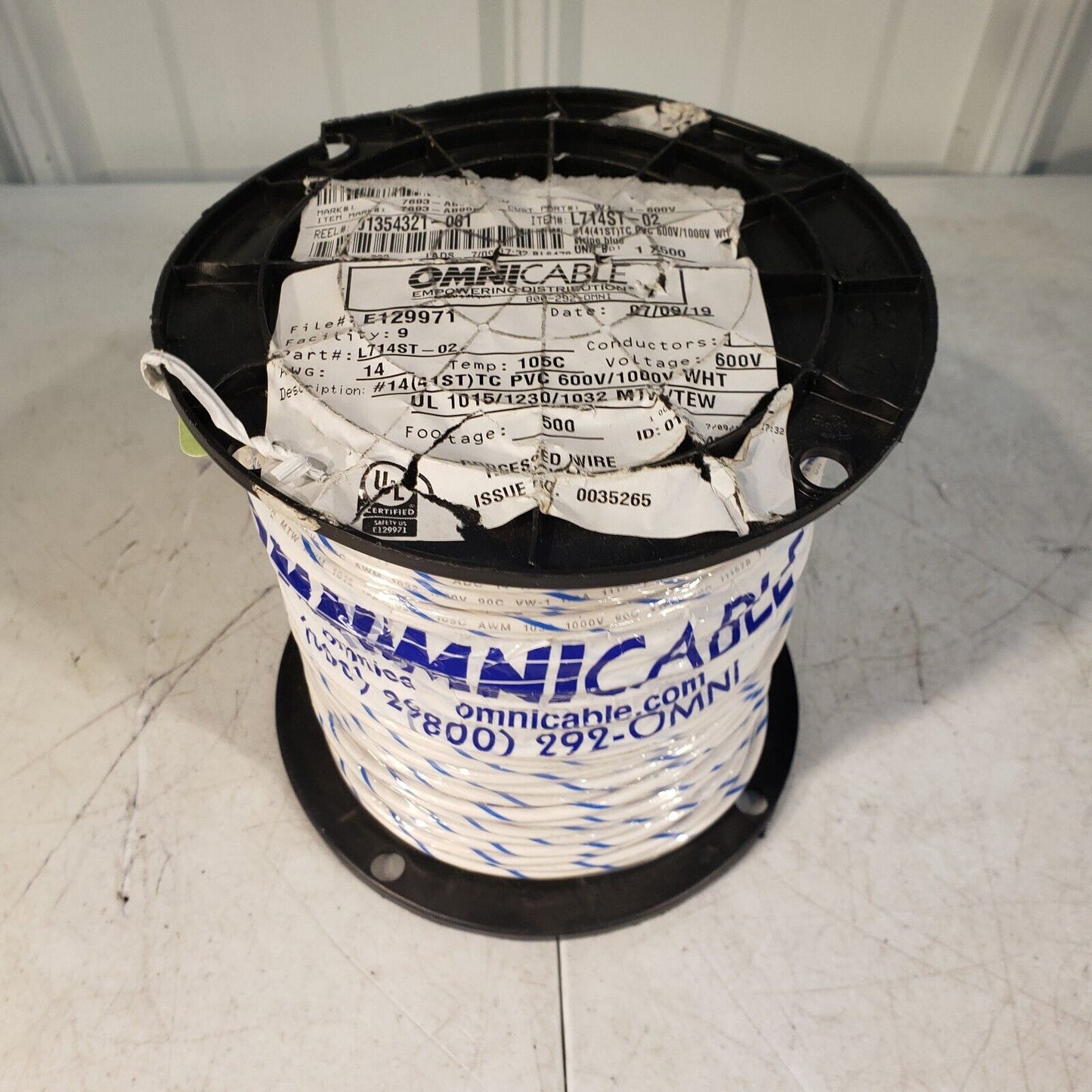 PRICE PER FOOT - Omnicable L714ST-02 Single Conductor 14 AWG 600V 105⁰C