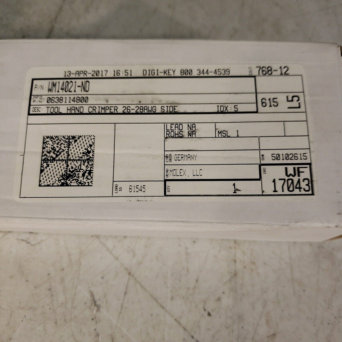 Molex 63816-0000 Hand Crimper 26-28AWG