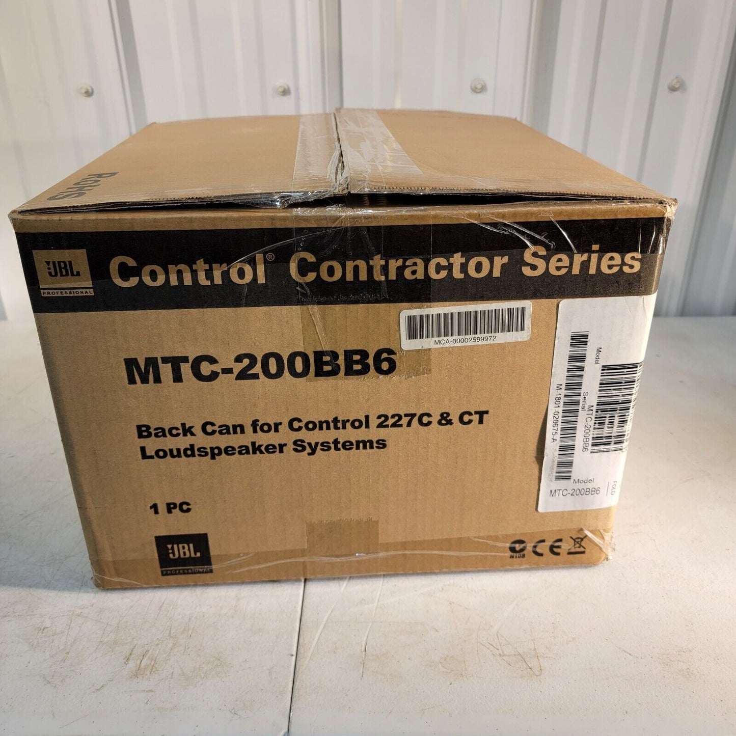 JBL MTC200BB6 0.5 Cu. Ft. Cylindrical Backcan for Control 227C / CT