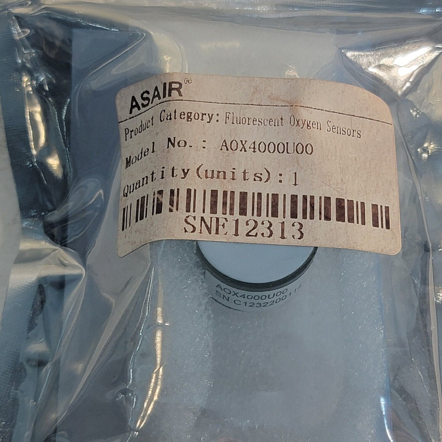 Asair AOX4000 Fluorescence Oxygen Transducer Sensor 0-25% O2, 0-300mBar ppO2