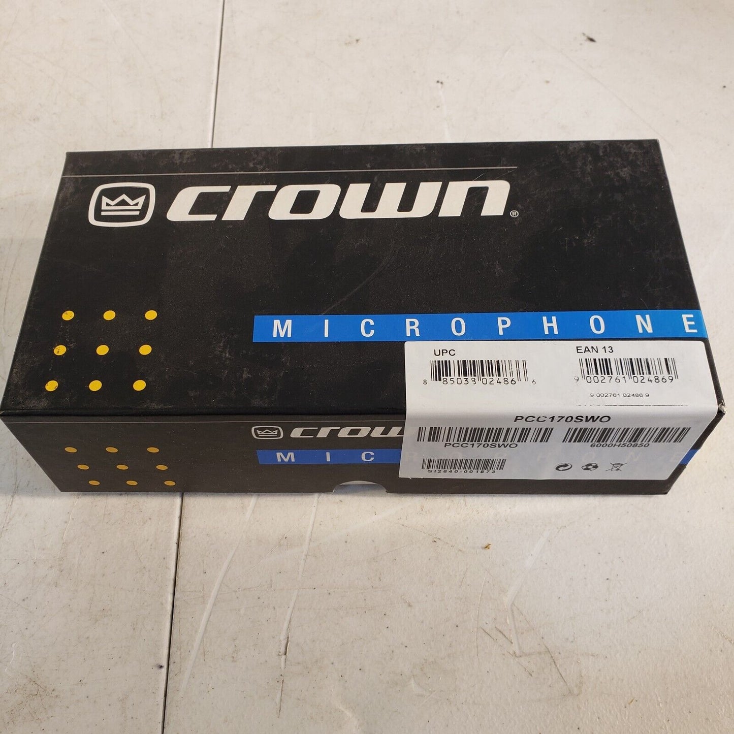 Crown PCC-170SWO Surface Mount Supercardioid Boundary Microphone w/ XLR Used