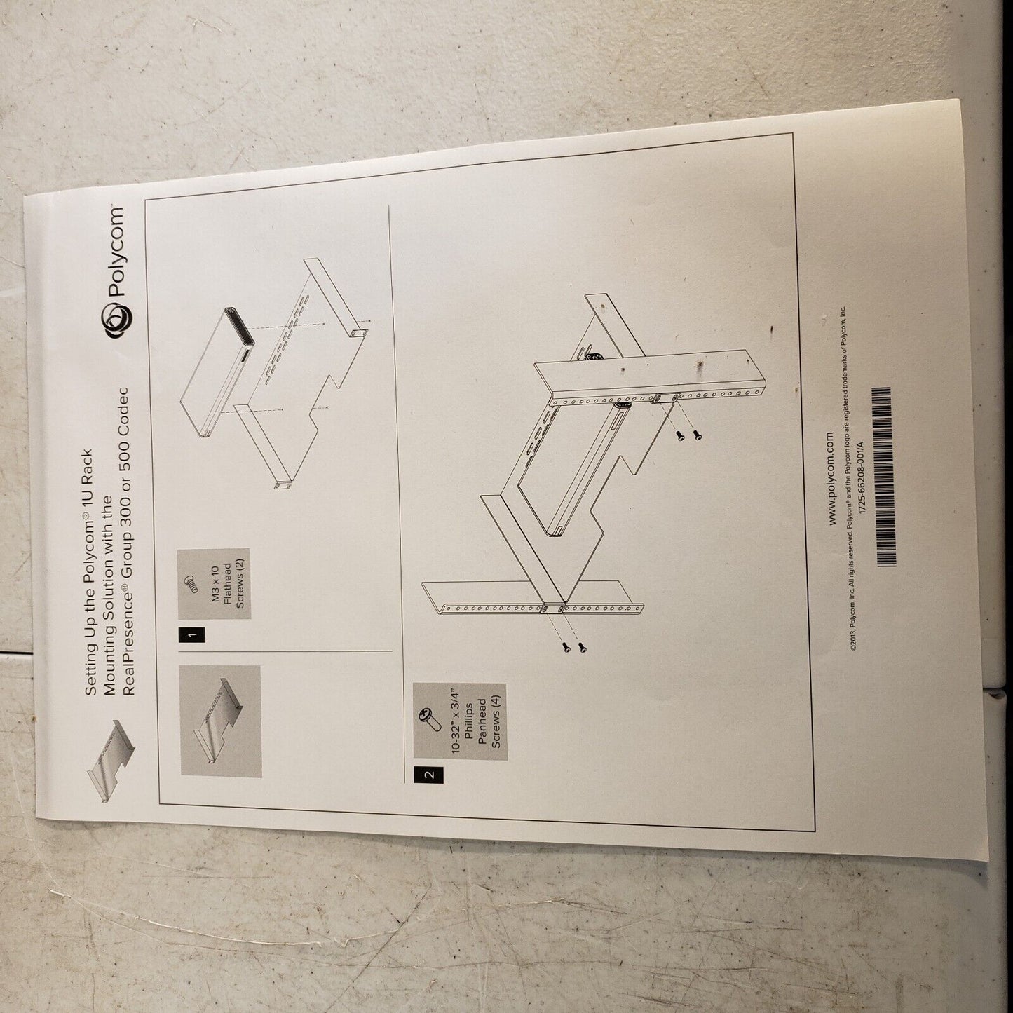 New POLYCOM 2215-06177-001 Mounting Shelf for Video Conferencing System