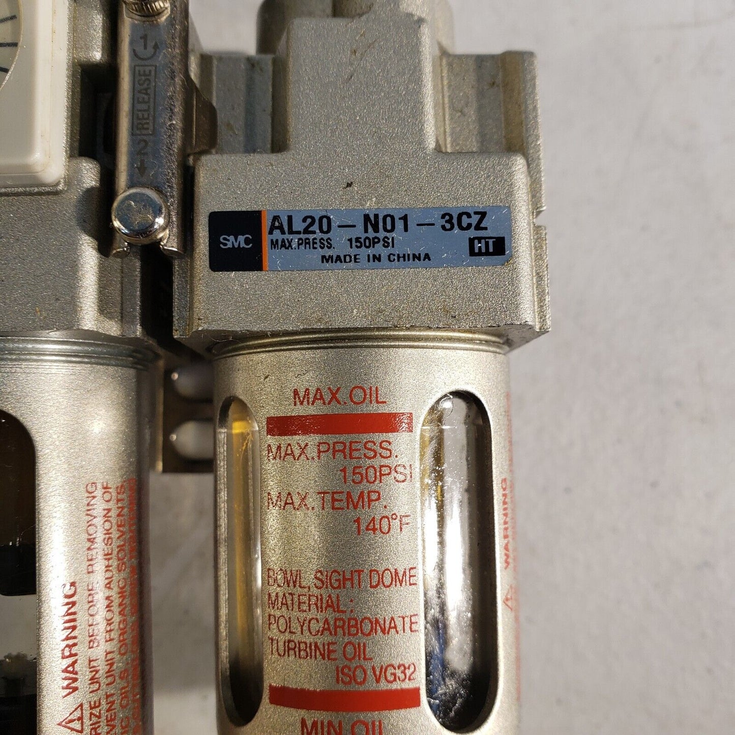 SMC AW20-N01C3-CZ, VHS20-N01-Z, AL20-N01-3CZ, Filter Regulator, Shut Off, Lubric