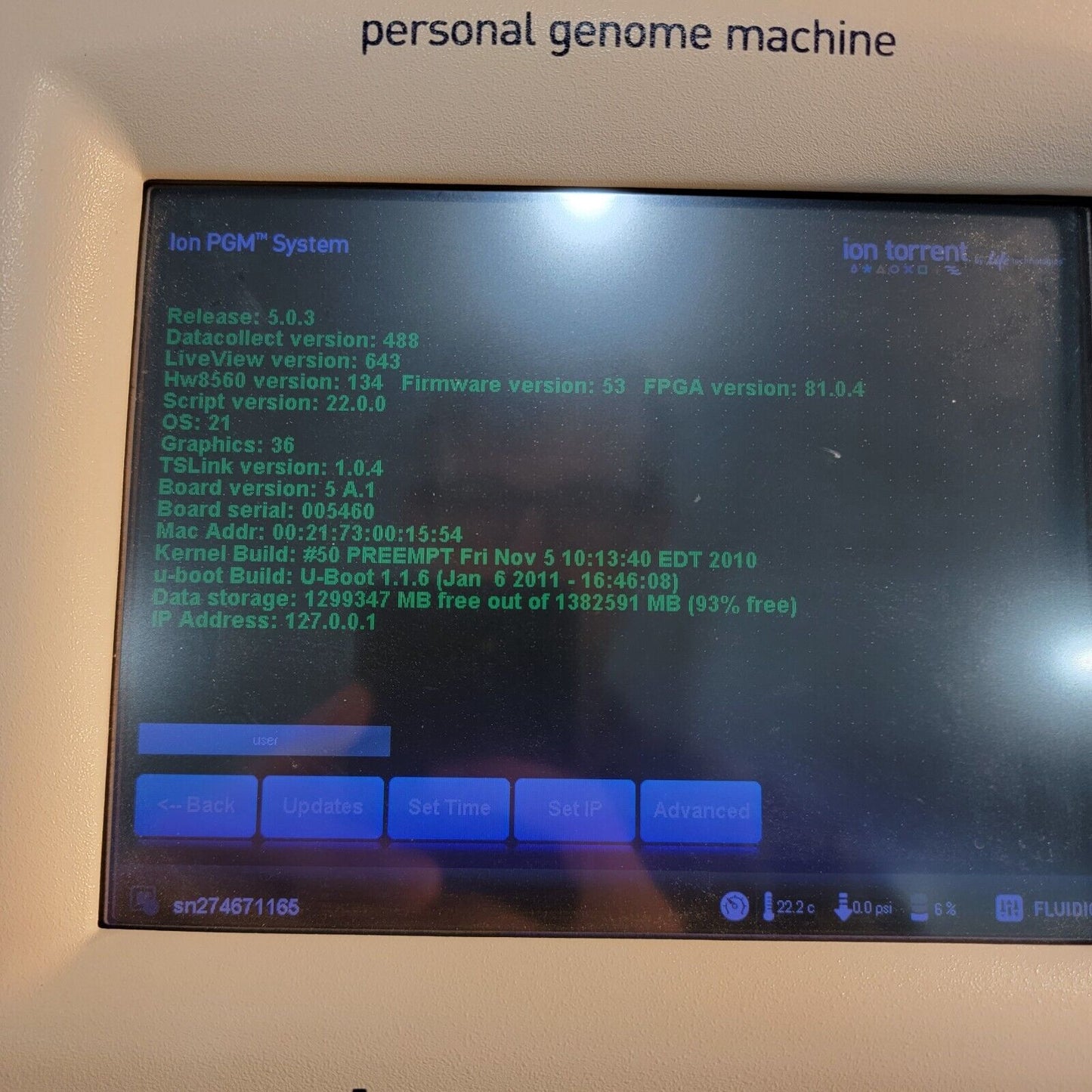 Life Technologies Ion Torrent Personal Genome Machine 7467 w/ 318D Chip