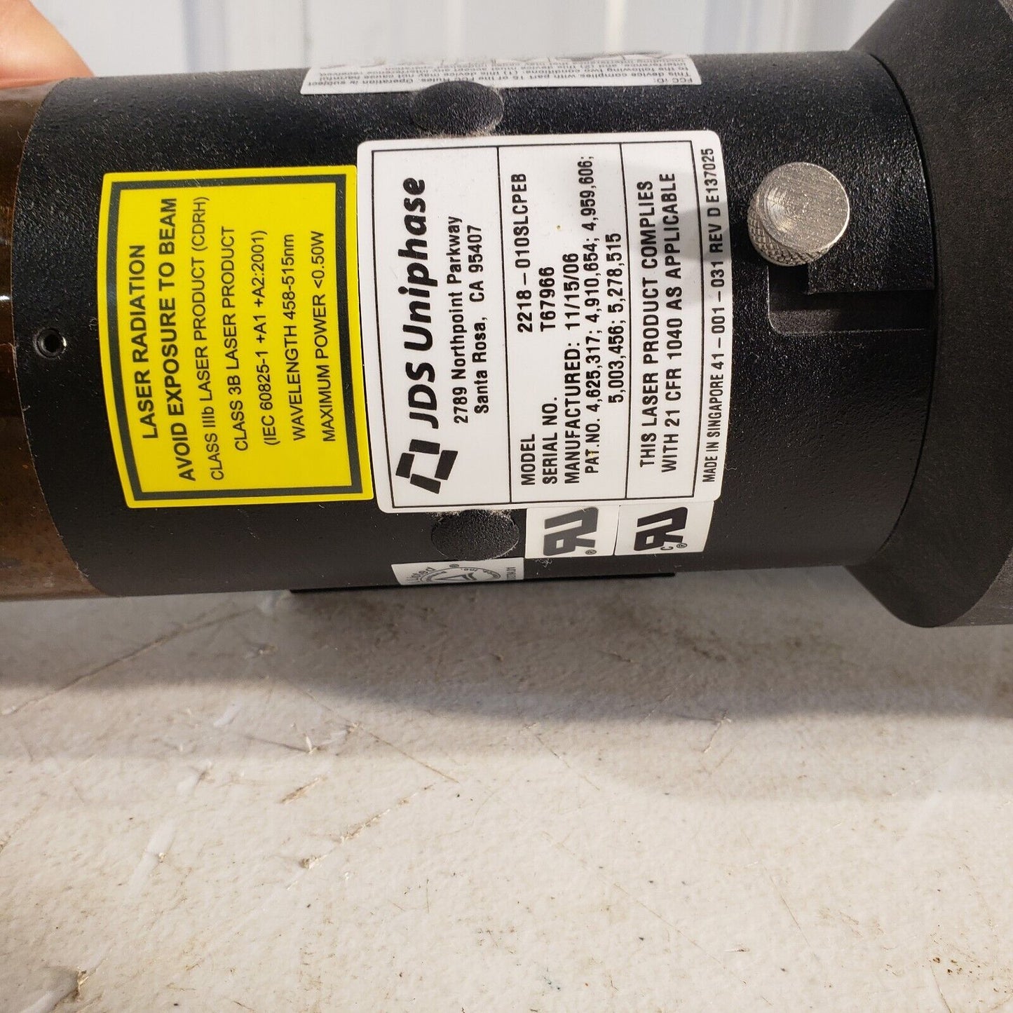 JDS Uniphase Ultra Laser 2218-010SLCPEB w/ Power Supply Controller 2110U-SLCPEB