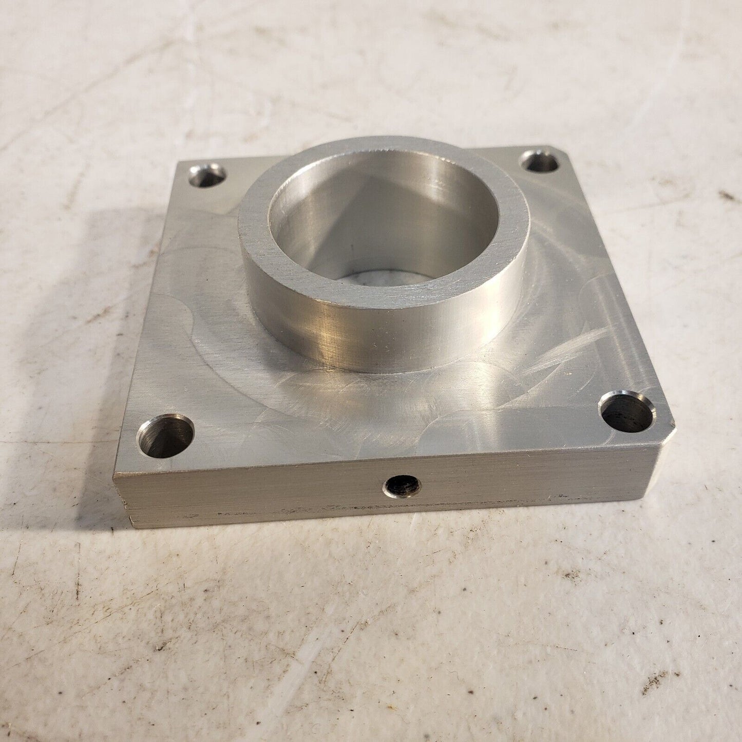 Custom Aluminum Collar Base Plate 3" x 3" x 1/2" Base 1-3/8" Diameter x 1" Depth
