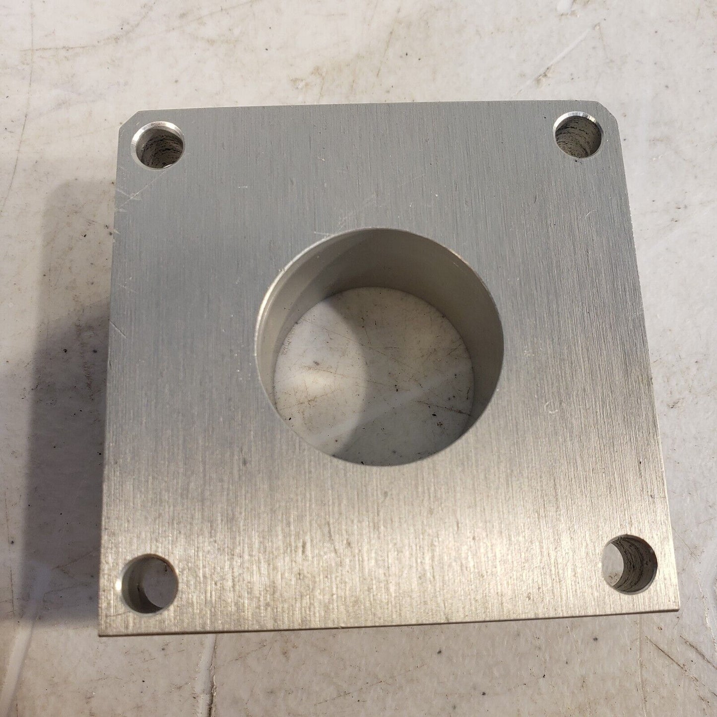 Custom Aluminum Collar Base Plate 3" x 3" x 1/2" Base 1-3/8" Diameter x 1" Depth