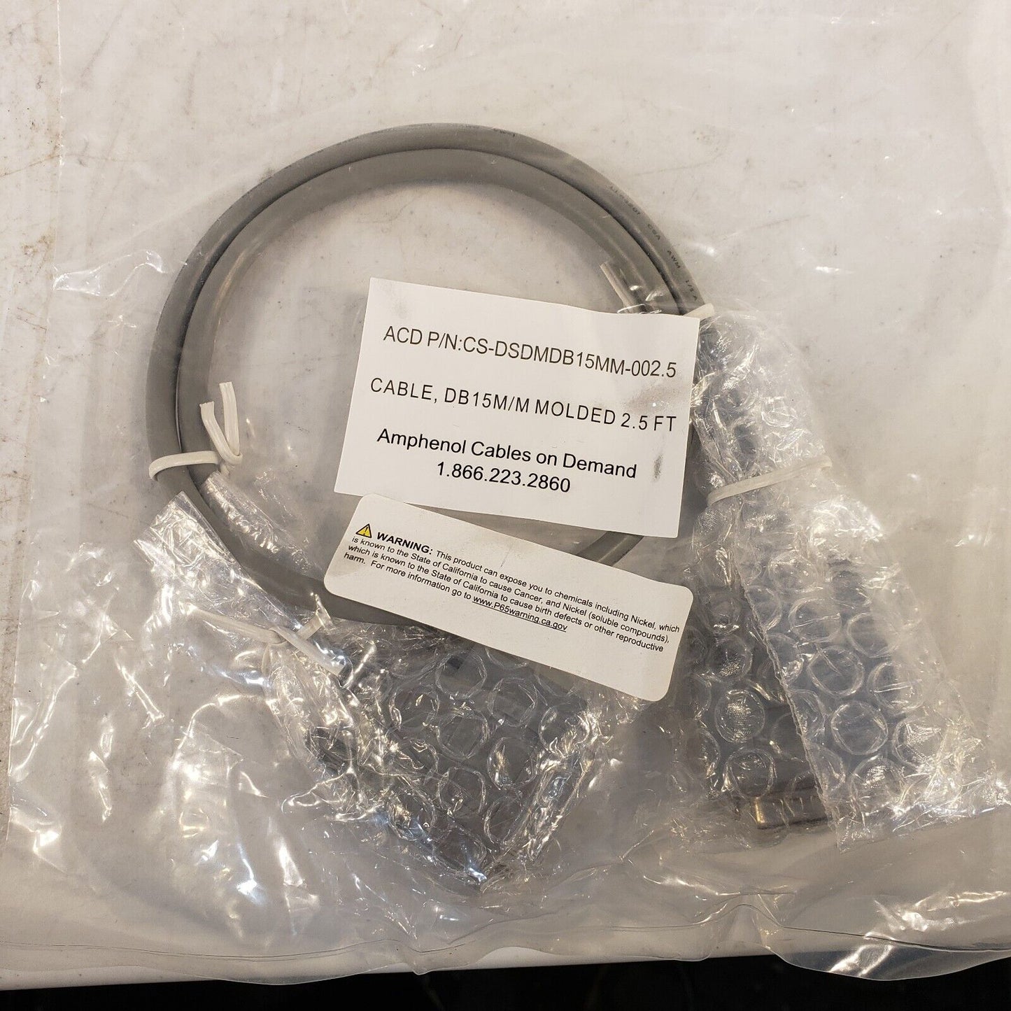 Amphenol Cables CS-DSDMDB15MM-002.5 DB15M/M Molded 2.5 FT DB-15