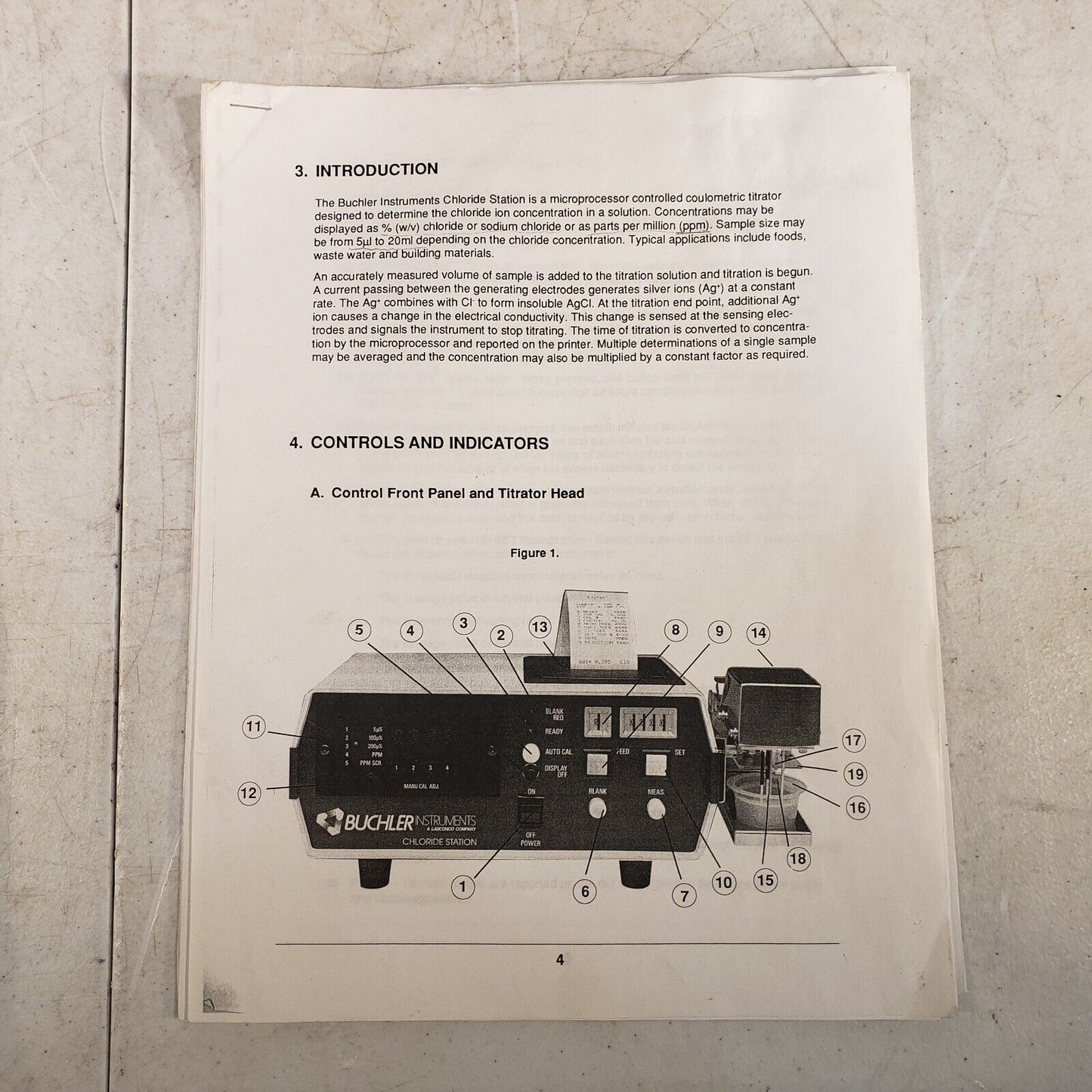 Buchler Instruments 433-5300 Chloride Station 110V w/ Instruction Manual