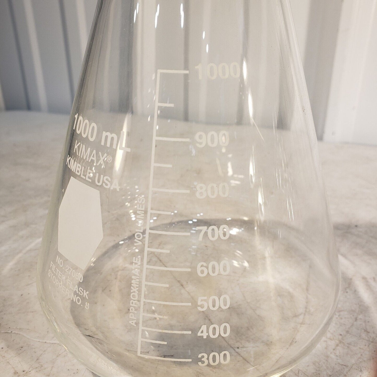 Kimble Kimax Glass 1000mL Heavy Wall Graduated Filter Flask Tubulation 27060