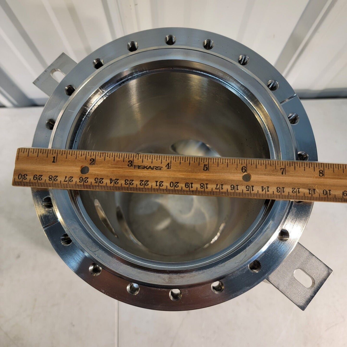 UHV 304 Stainless Steel Vacuum Chamber w 6 Conflat Flange Ports Varian 8" 6" 4.5