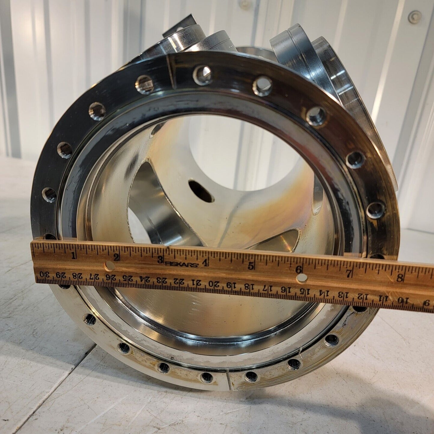UHV 304 Stainless Steel Vacuum Chamber w 6 Conflat Flange Ports Varian 8" 6" 4.5