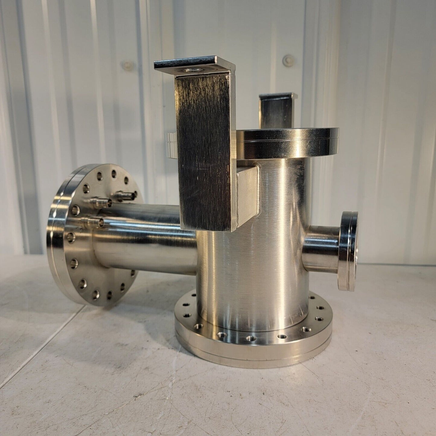 UHV 304 Stainless Steel Vacuum Chamber w/ 4 Conflat Flange Ports Varian 6" 2.75"