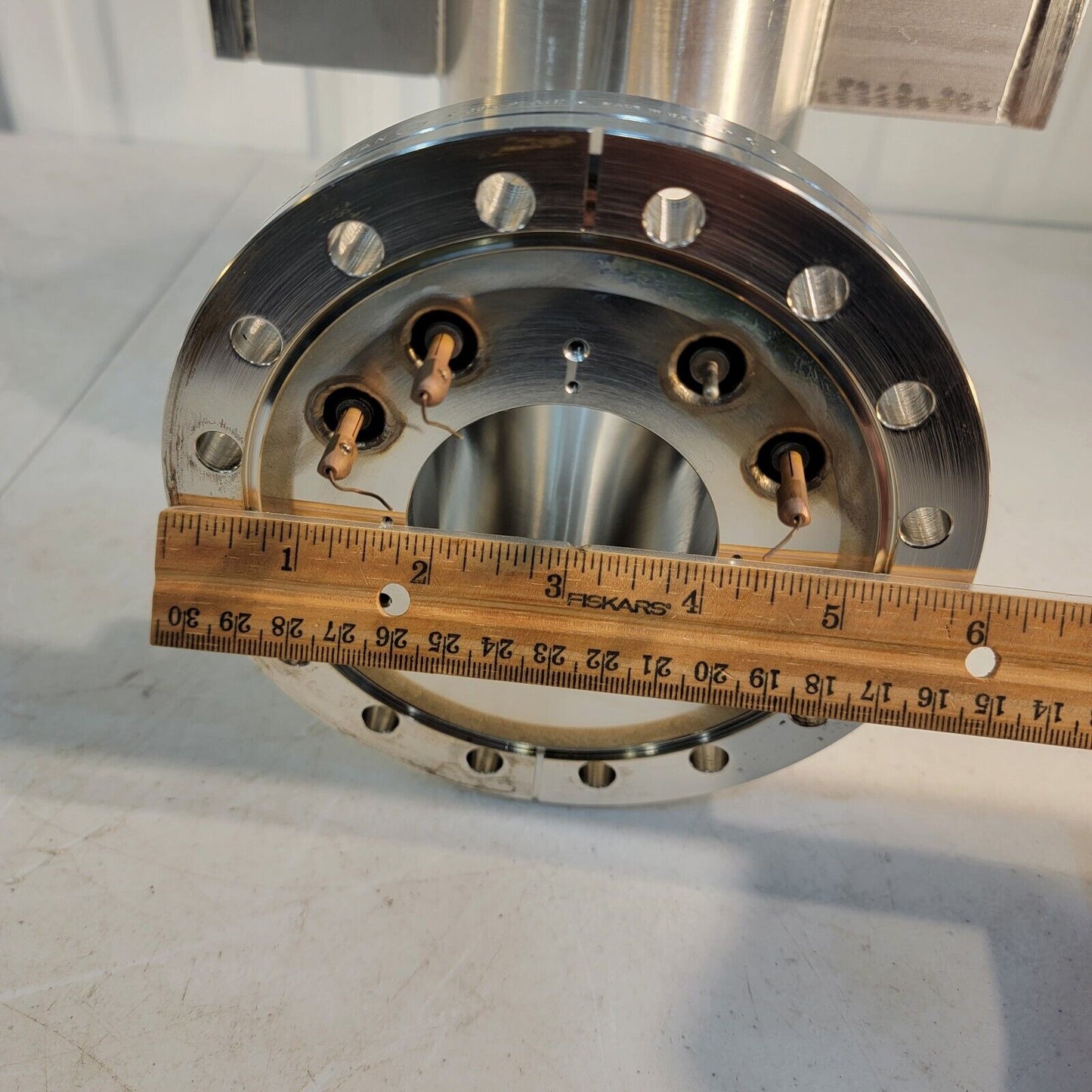 UHV 304 Stainless Steel Vacuum Chamber w/ 4 Conflat Flange Ports Varian 6" 2.75"