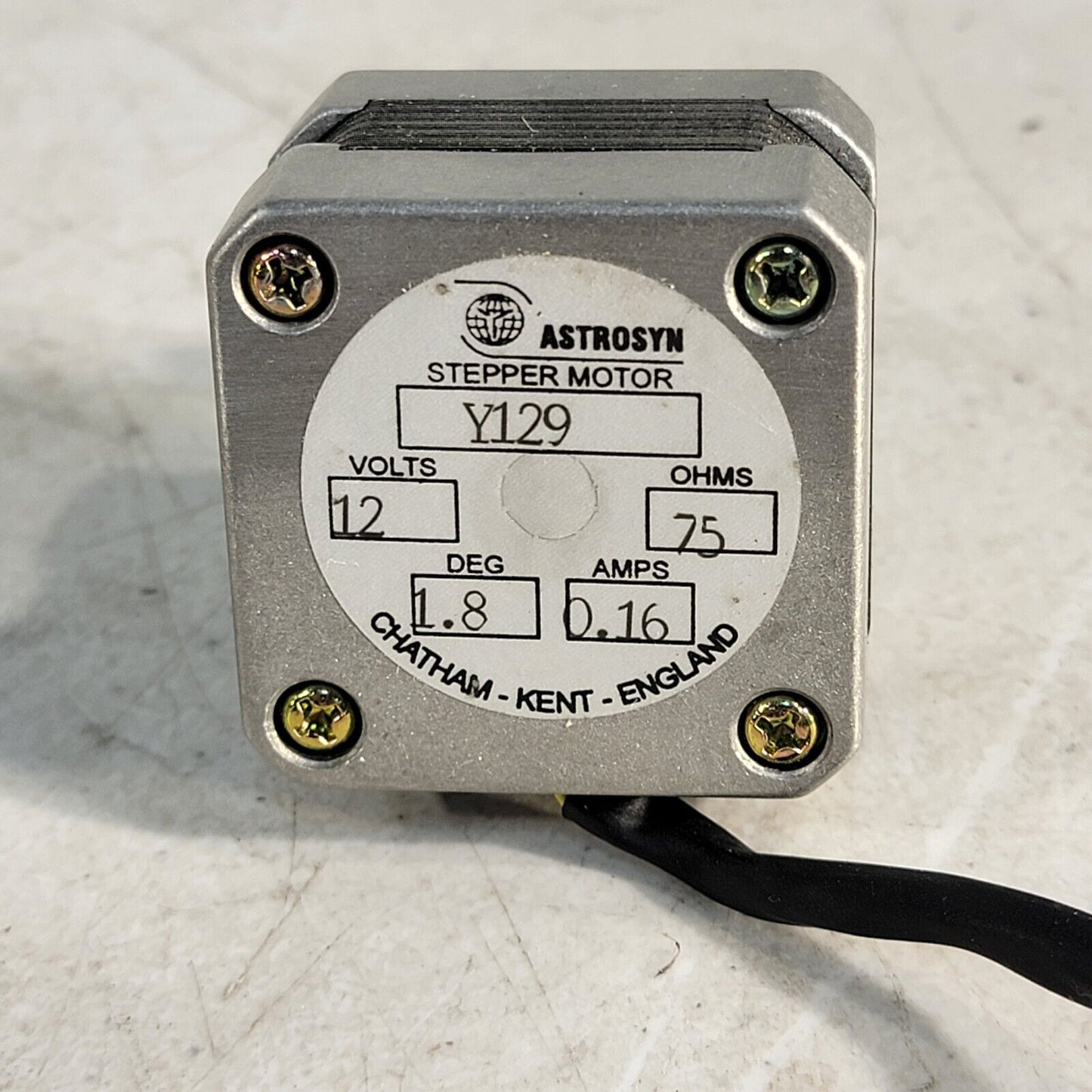 Astrosyn Y129 Unipolar Stepper Motor, 1.8 degree, 160mA, 9Ncm 75 Ohms 12 Volts