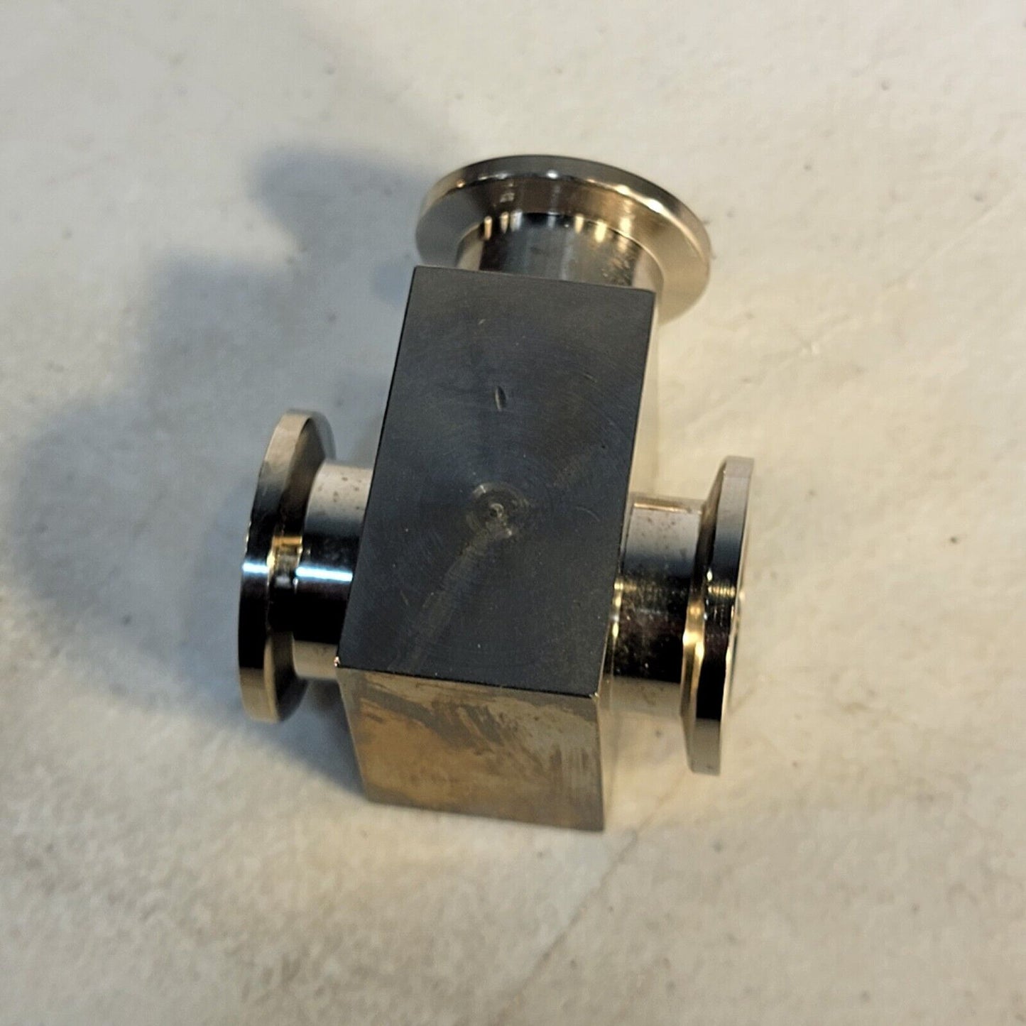 Custom Bruker High Vacuum 3-Way Tee KF16 NW16 Aluminum Fitting